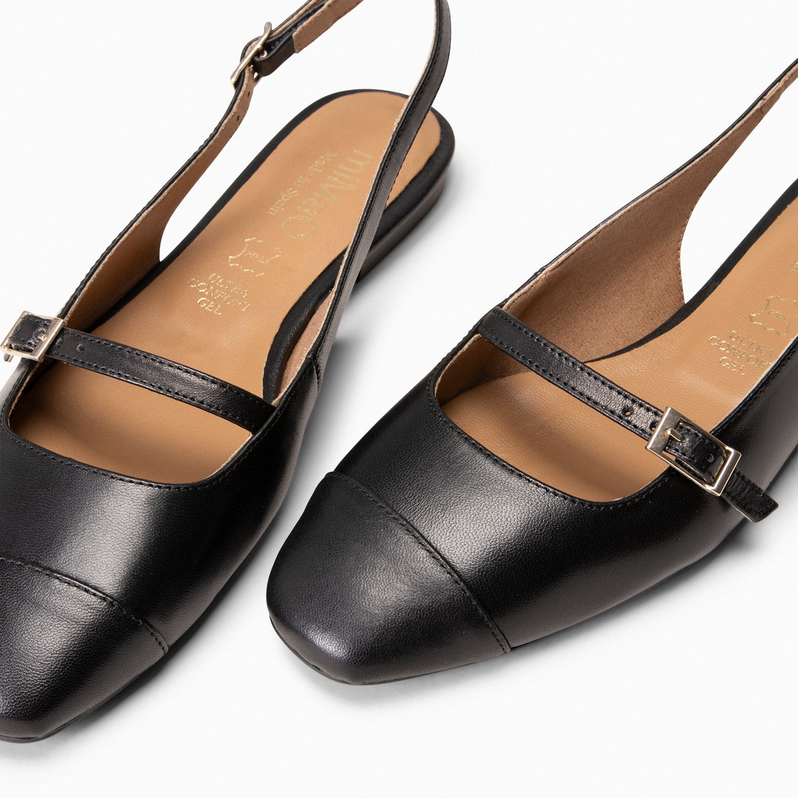 ACALIA – Slingbacks en cuir NOIR