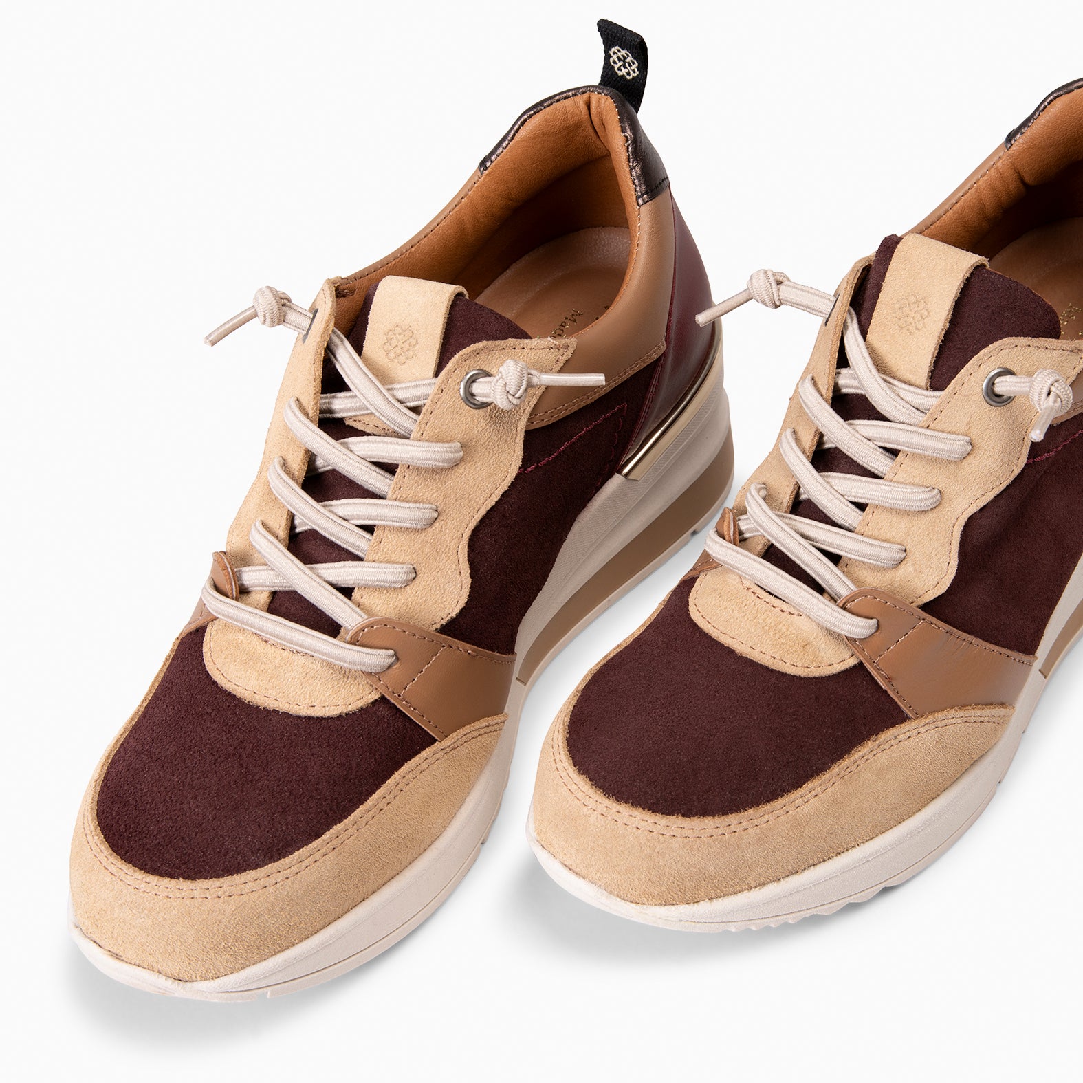 ALBI – Baskets à talon compensé multi-matières ROUGE