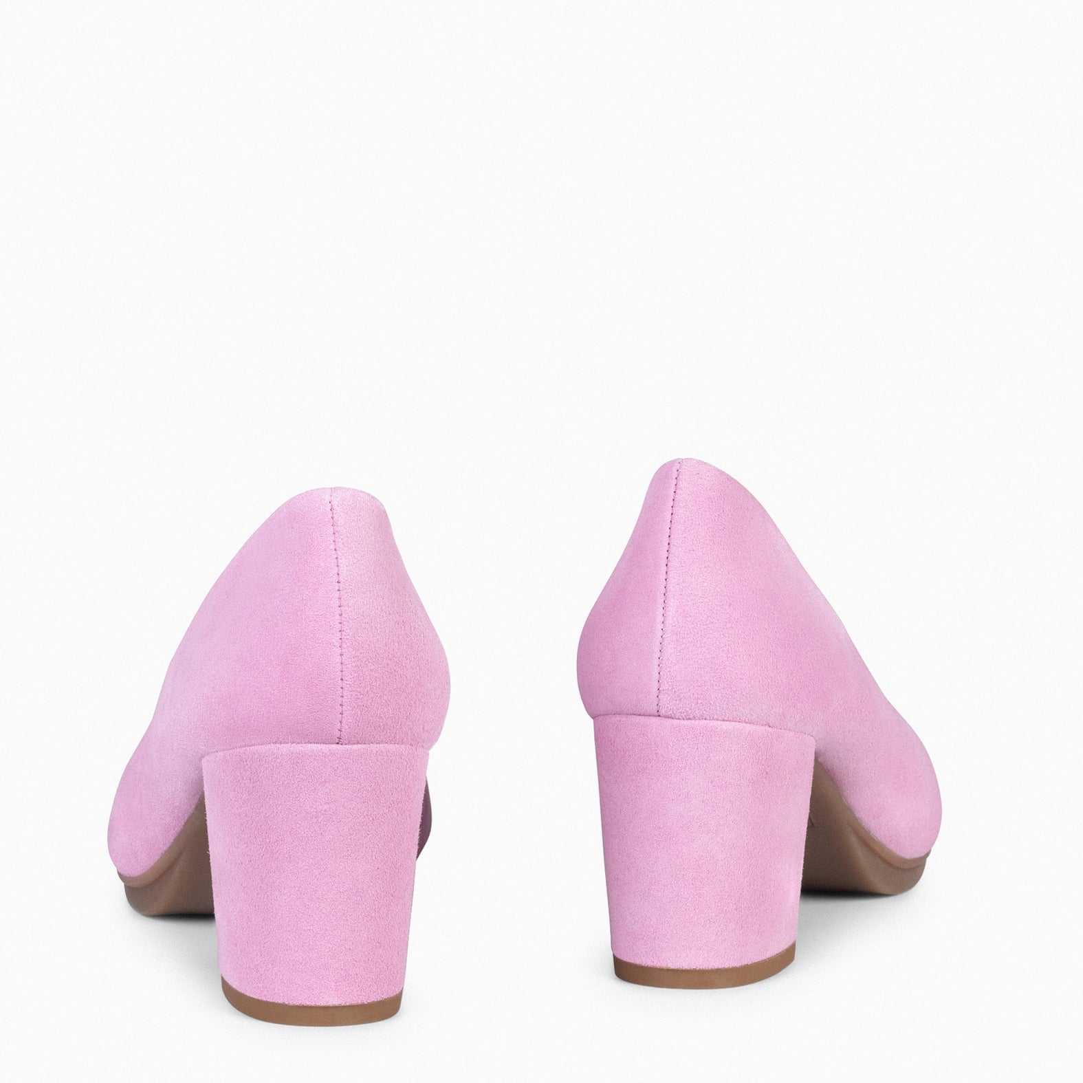 URBAN S - PINK SUEDE MID-HEELED SHOES
