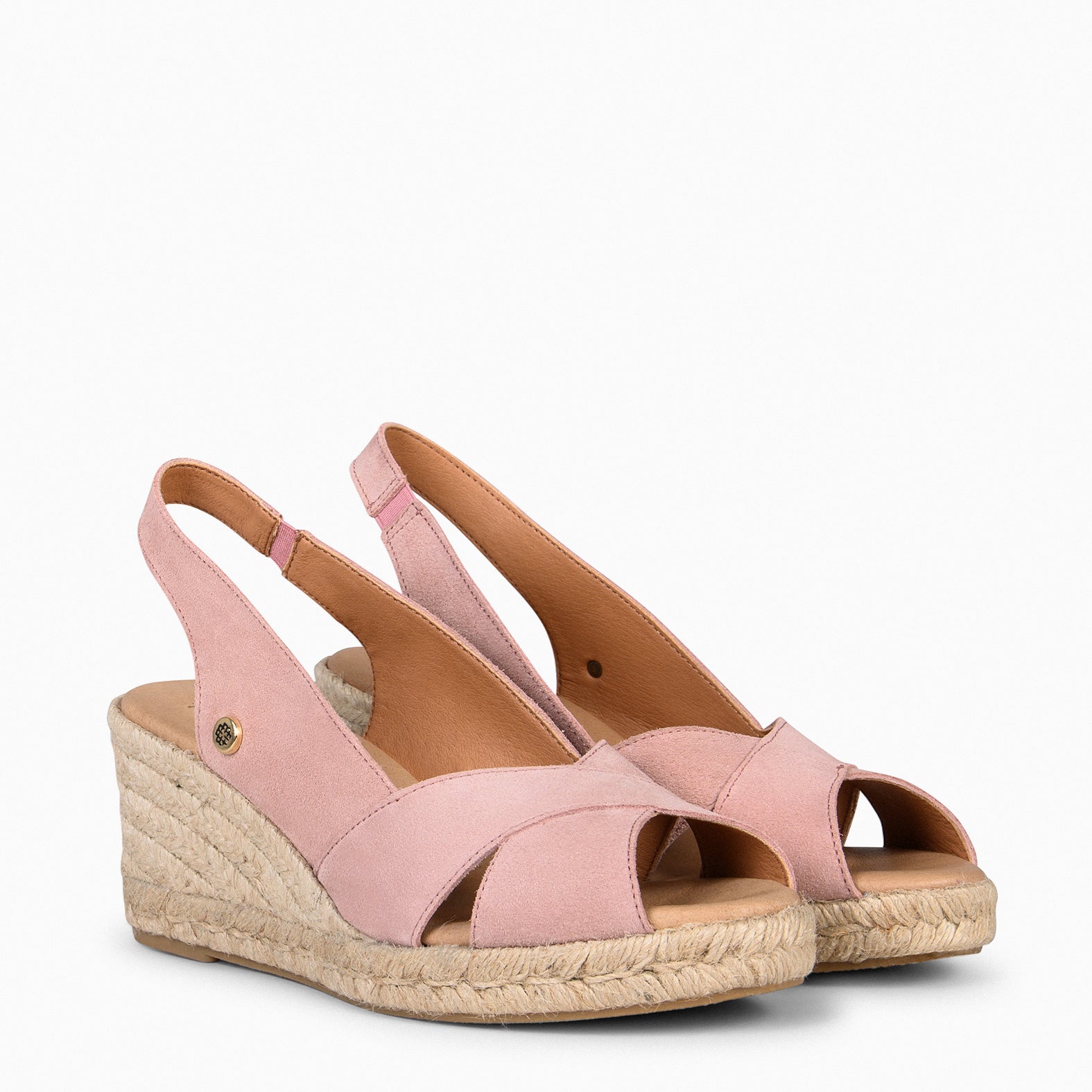 ATTICA – Espadrilles compensées daim ROSE