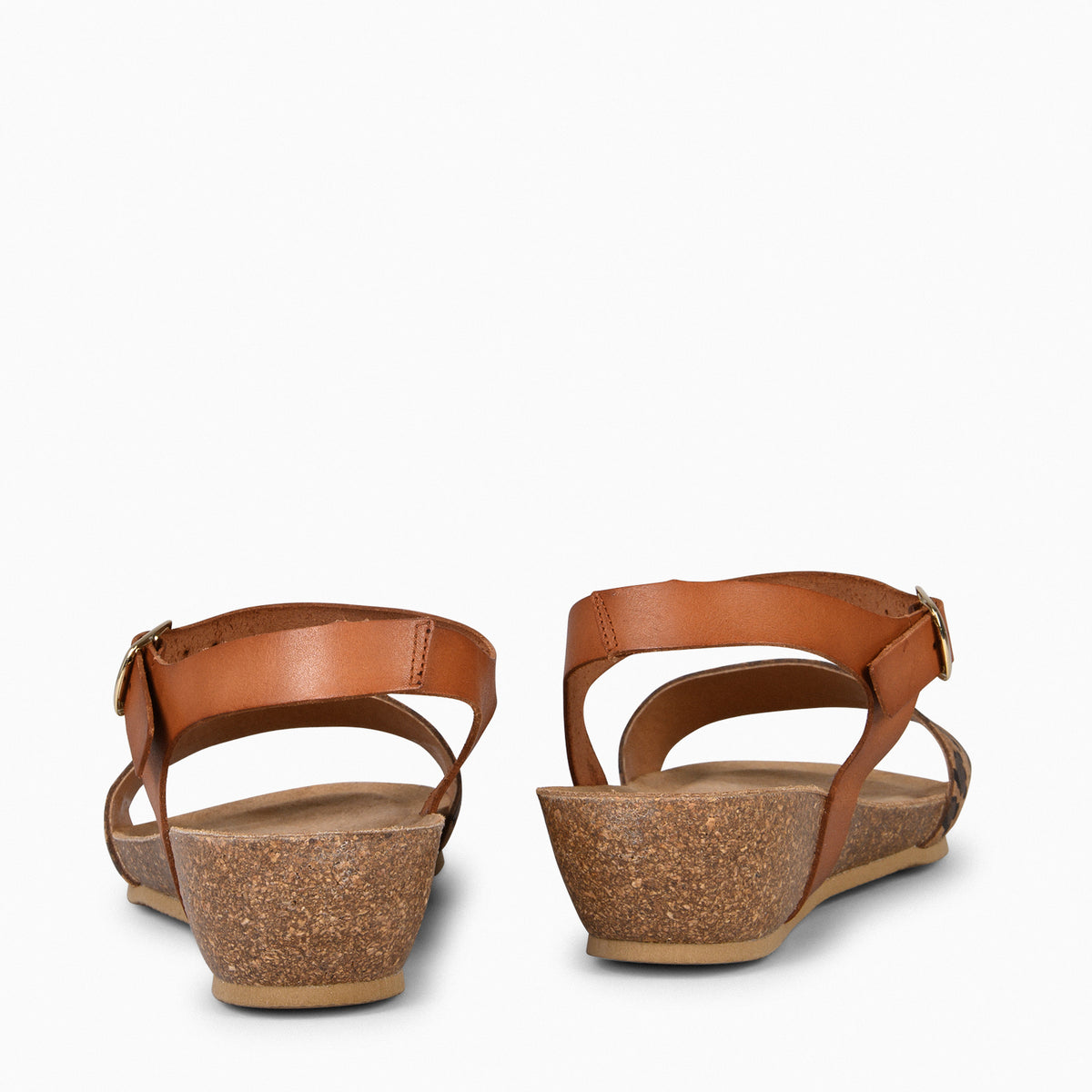 OAK – Sandalias Bio de serraje con cuña LEOPARDO