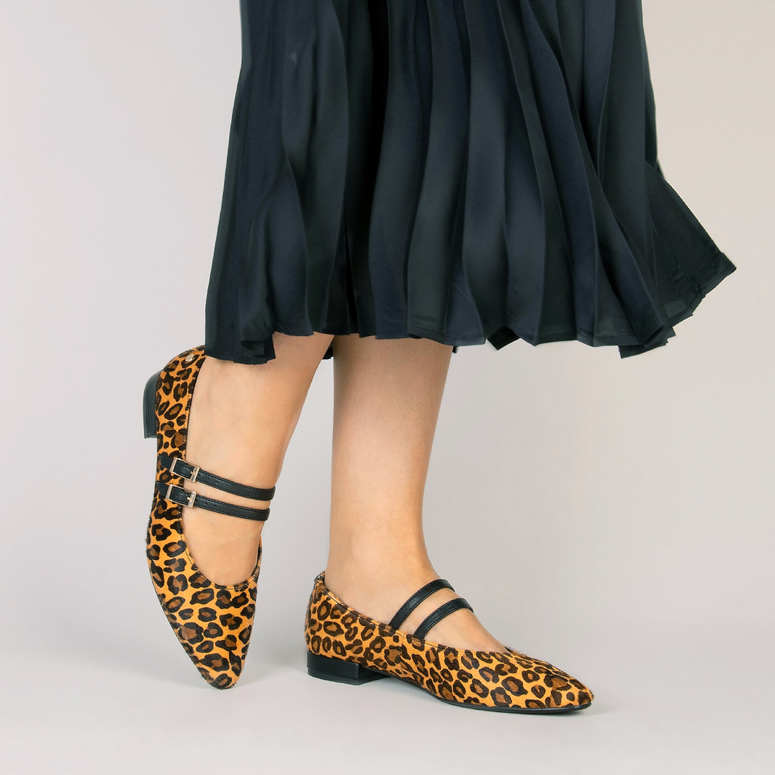 Alana - Merceditas con tacón bajo LEOPARDO