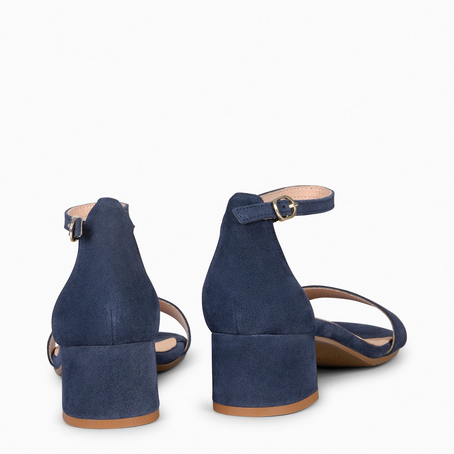 BEATRIZ - Sandales en daim à petit talon BLEU MARINE