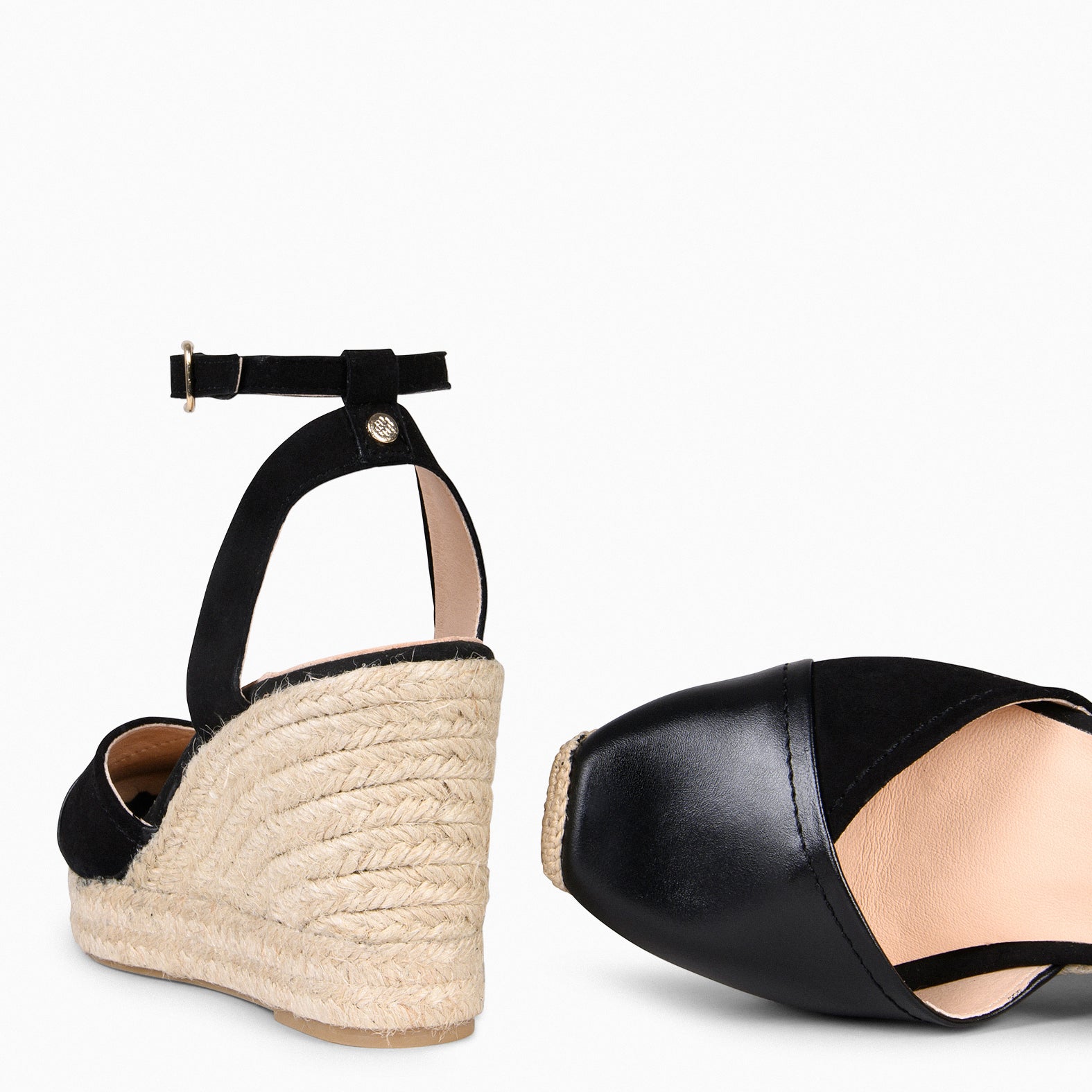 VALDEMOSSAS - Cuñas de esparto de piel NEGRO