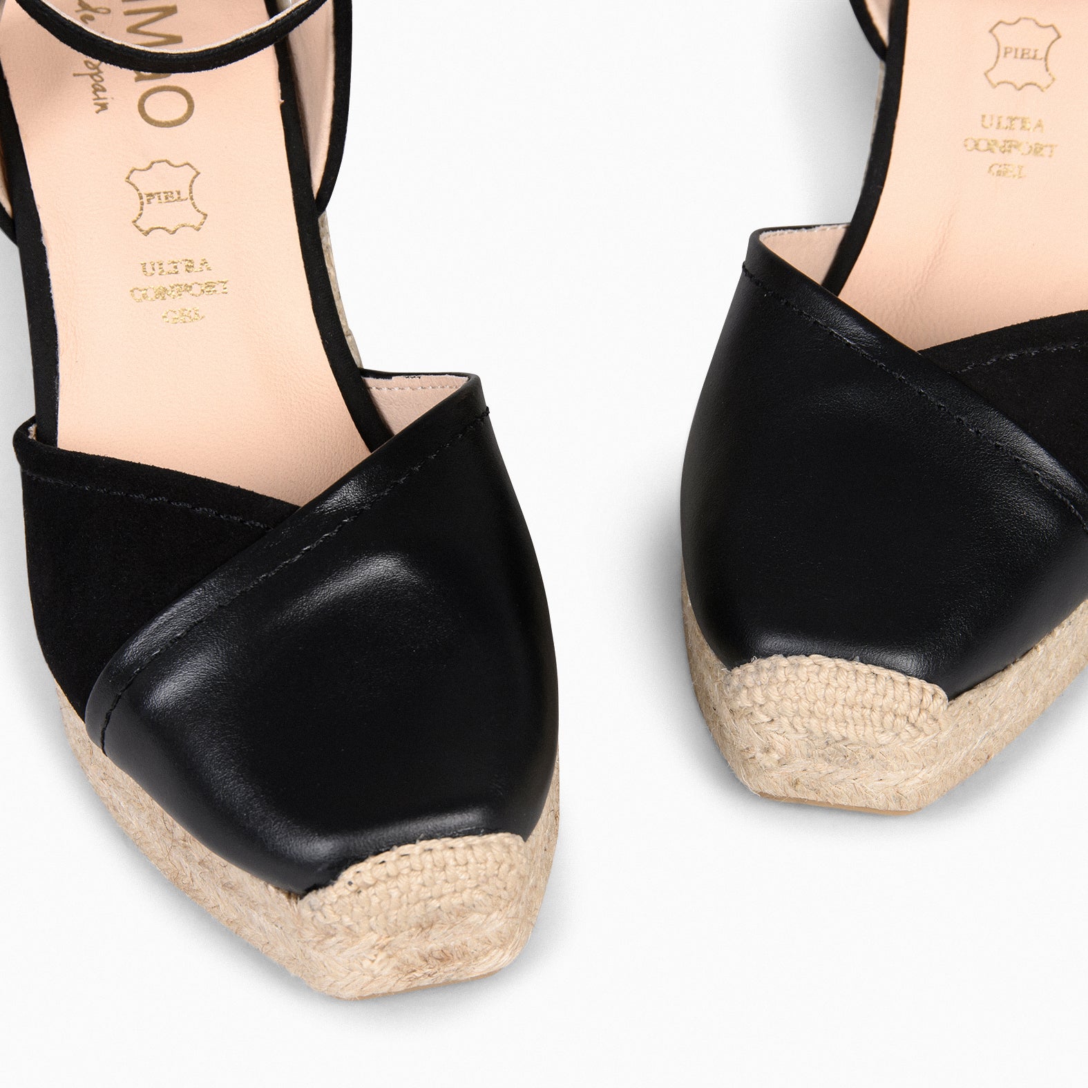 VALDEMOSSAS - Cuñas de esparto de piel NEGRO