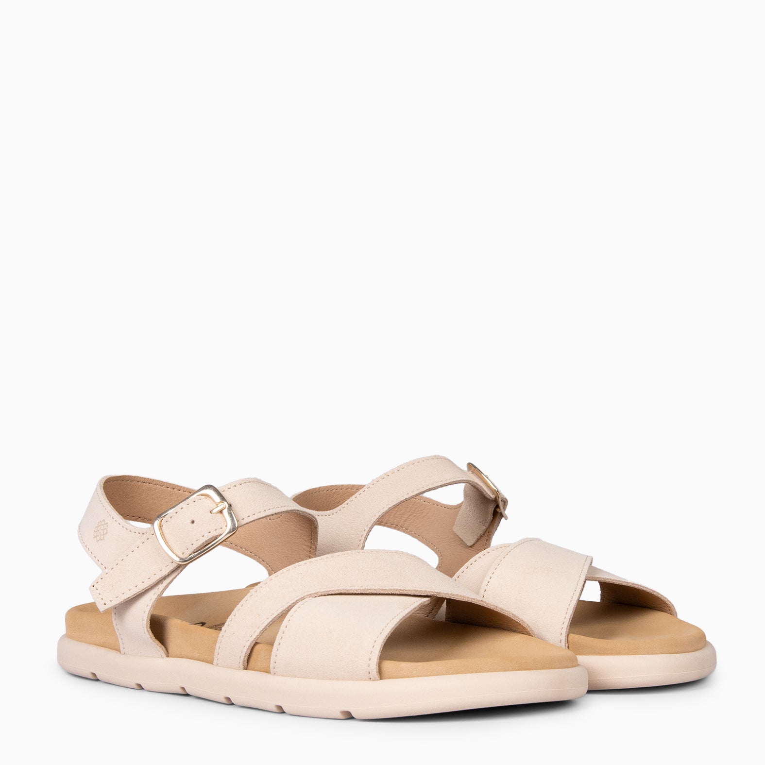 BRISA - Sandalias Baresoft de ante BEIGE