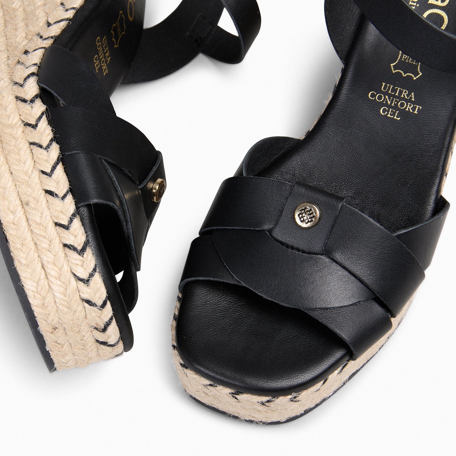 MABEL - BLACK WEDGE ESPADRILLE