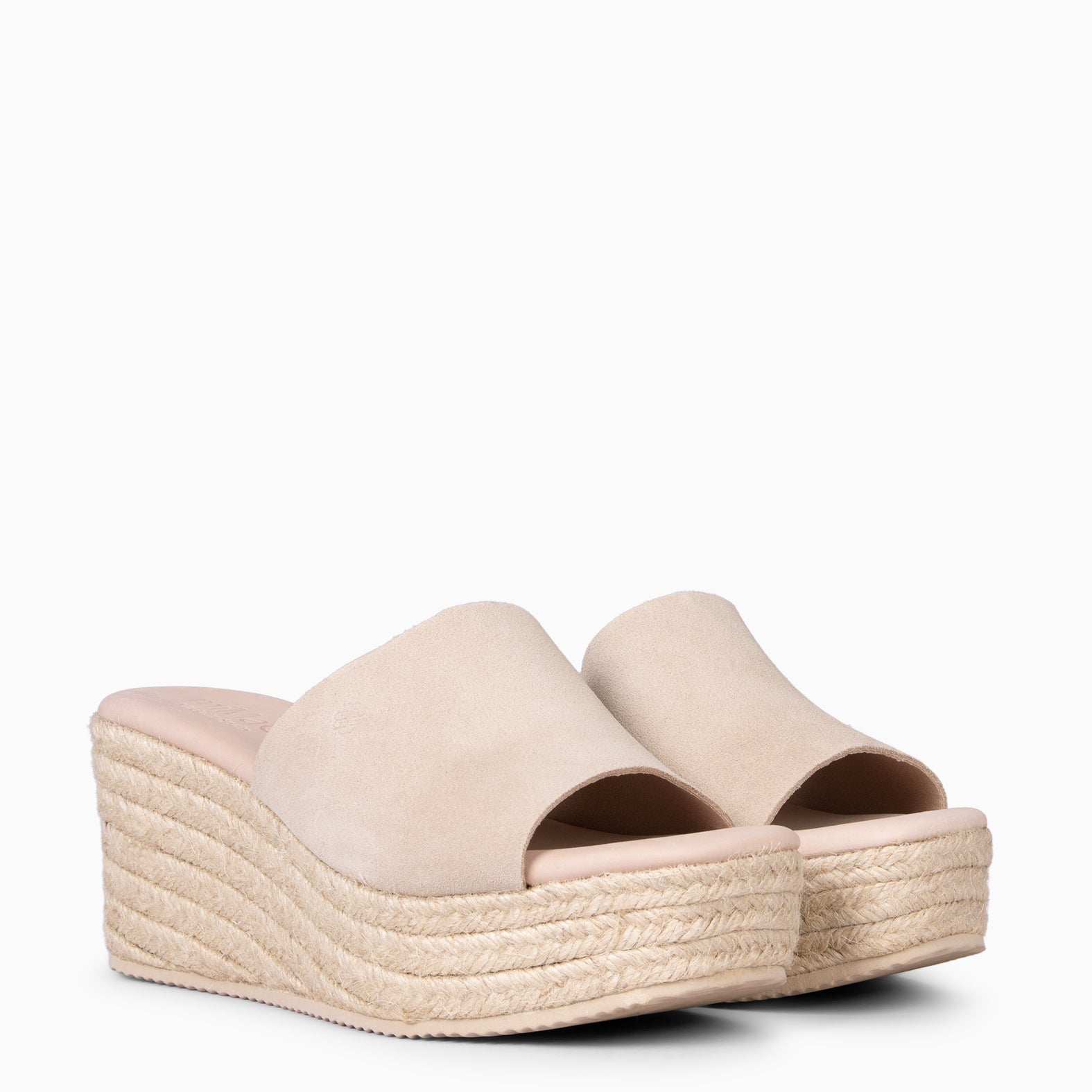 MAIRA - Cuñas con plataforma de esparto BEIGE