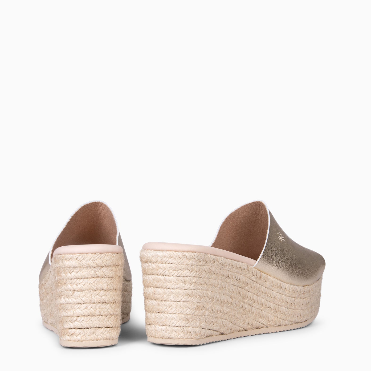 MAIRA - GOLDEN Wedge platform espadrilles