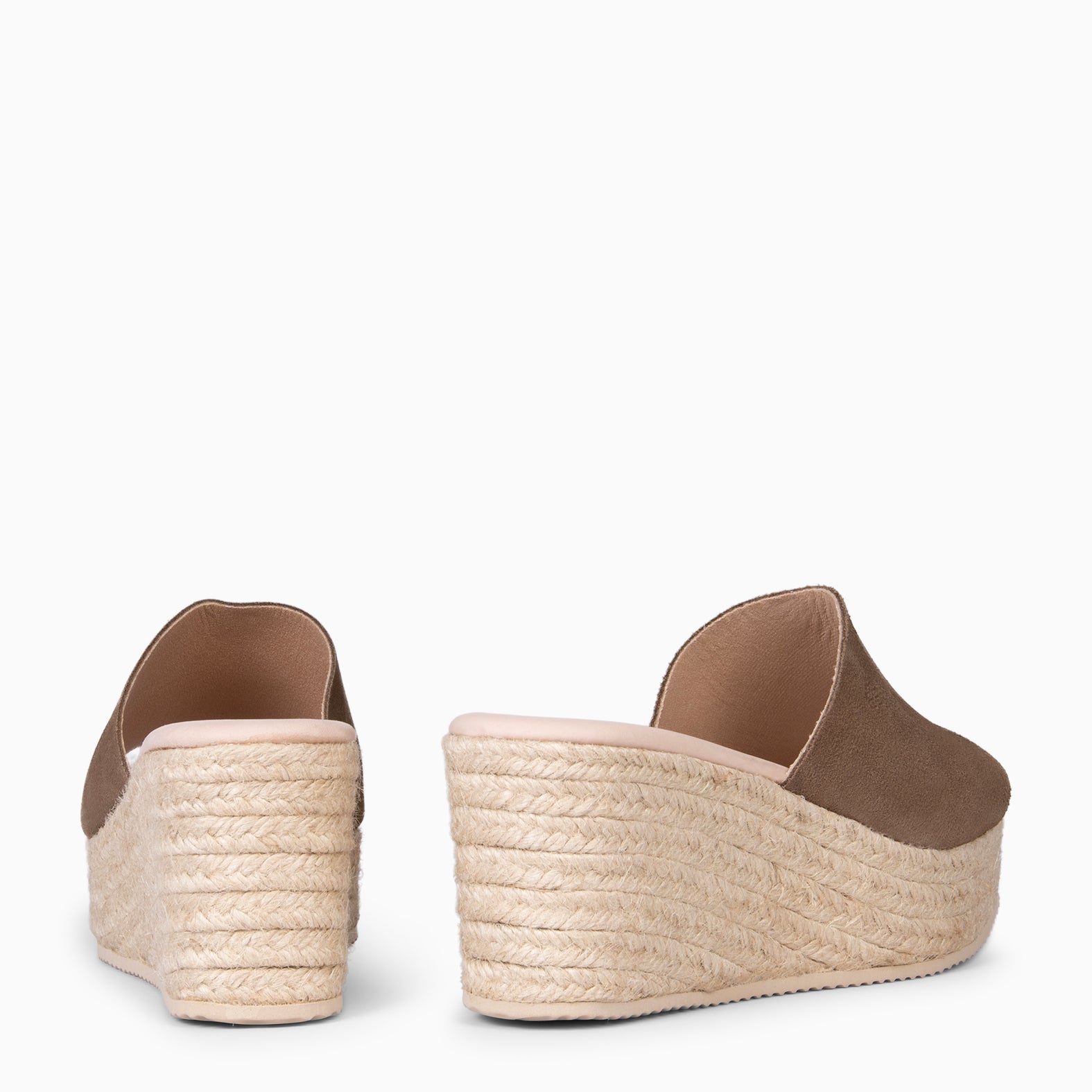 MAIRA - TAUPE Wedge platform espadrilles