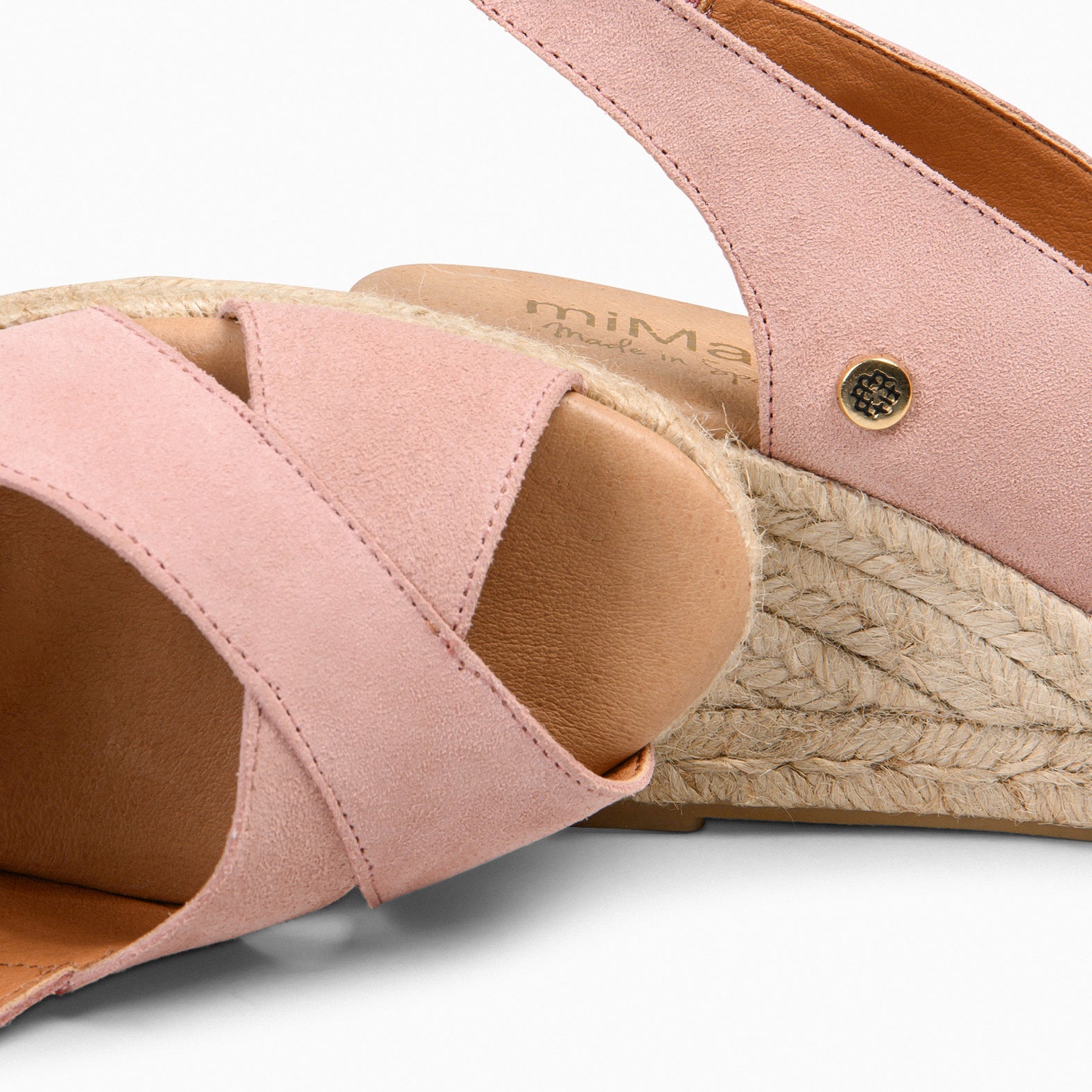 ATTICA – Espadrilles compensées daim ROSE
