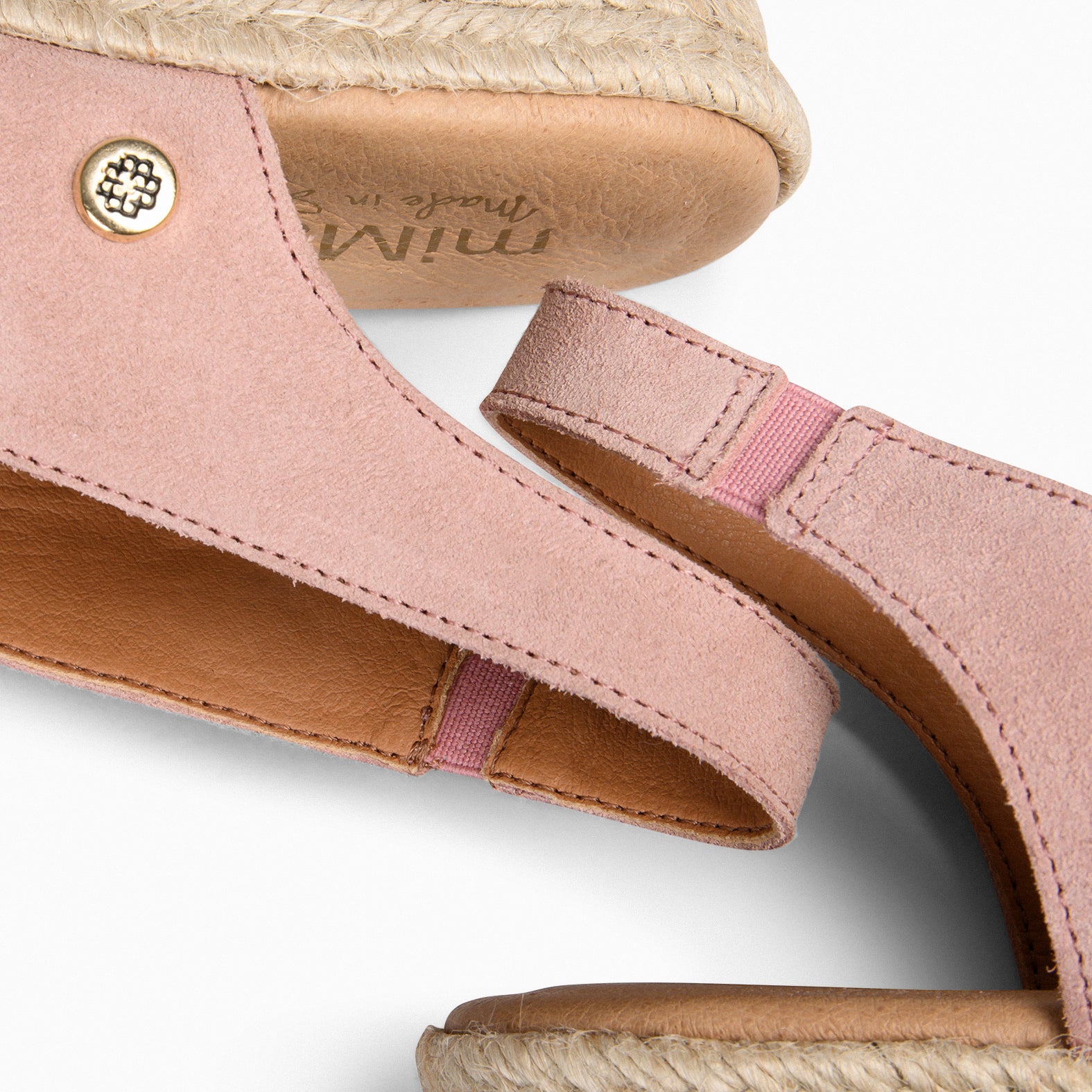 ATTICA – Espadrilles compensées daim ROSE