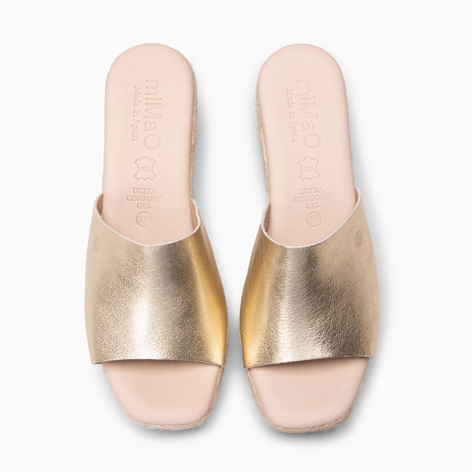 MAIRA - GOLDEN Wedge platform espadrilles