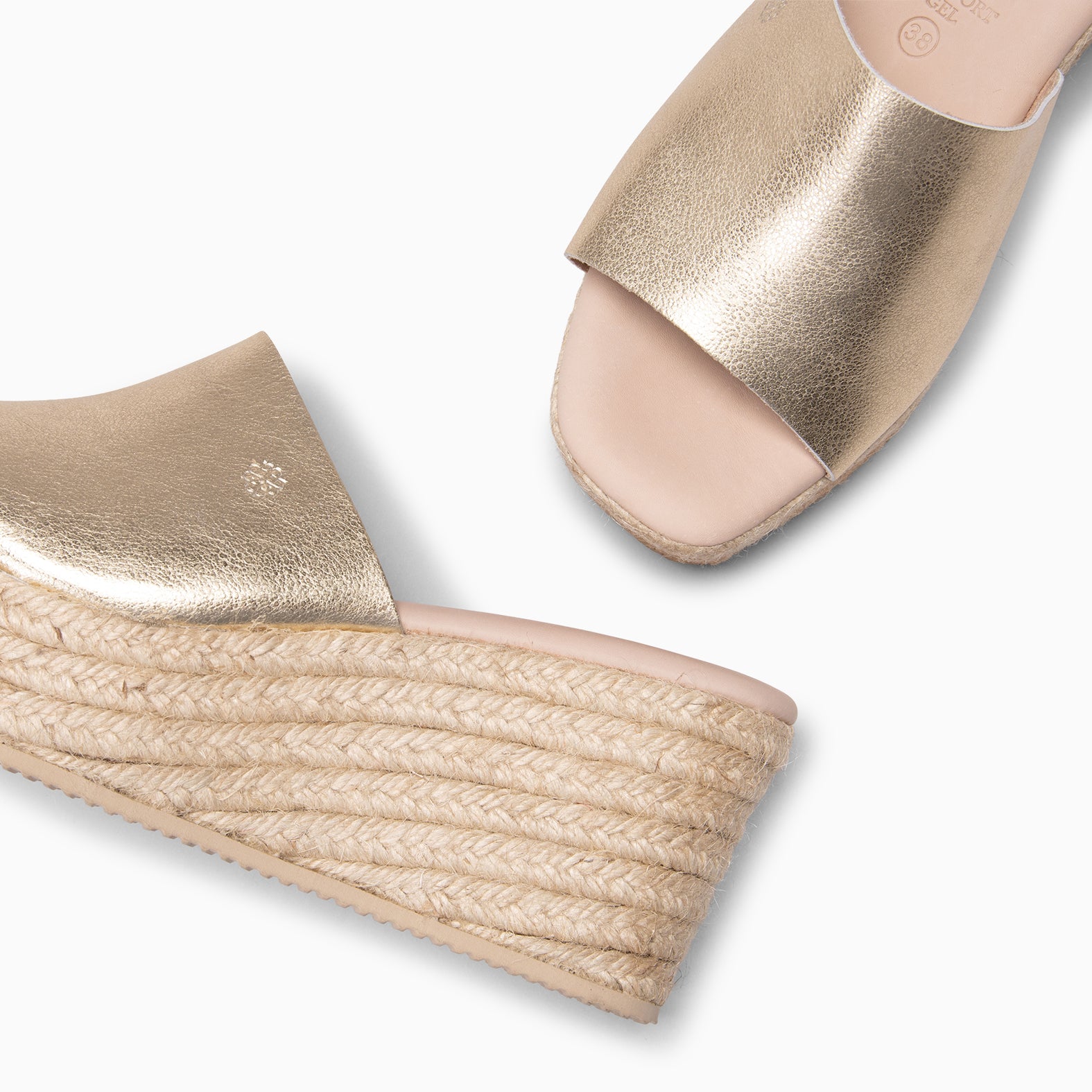 MAIRA - GOLDEN Wedge platform espadrilles