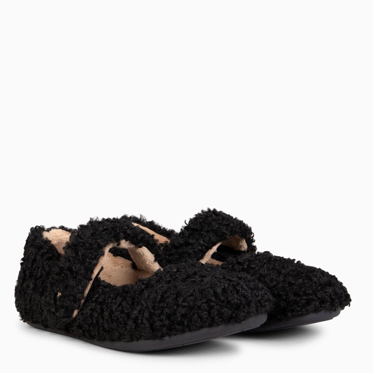 COZY DREAMS - Zapatillas de estar por casa con velcro NEGRO