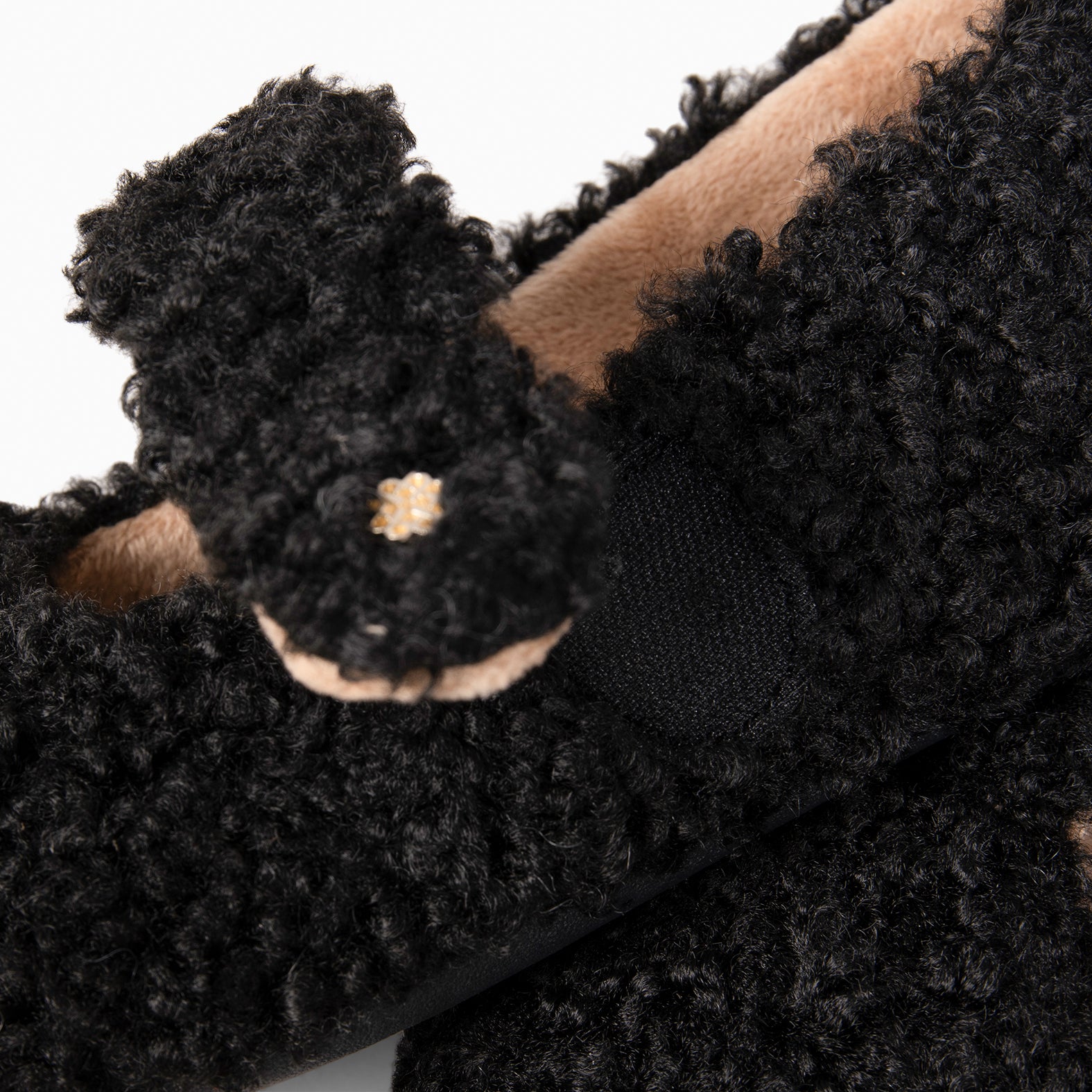 COZY DREAM - BLACK Ultra soft slippers with strap