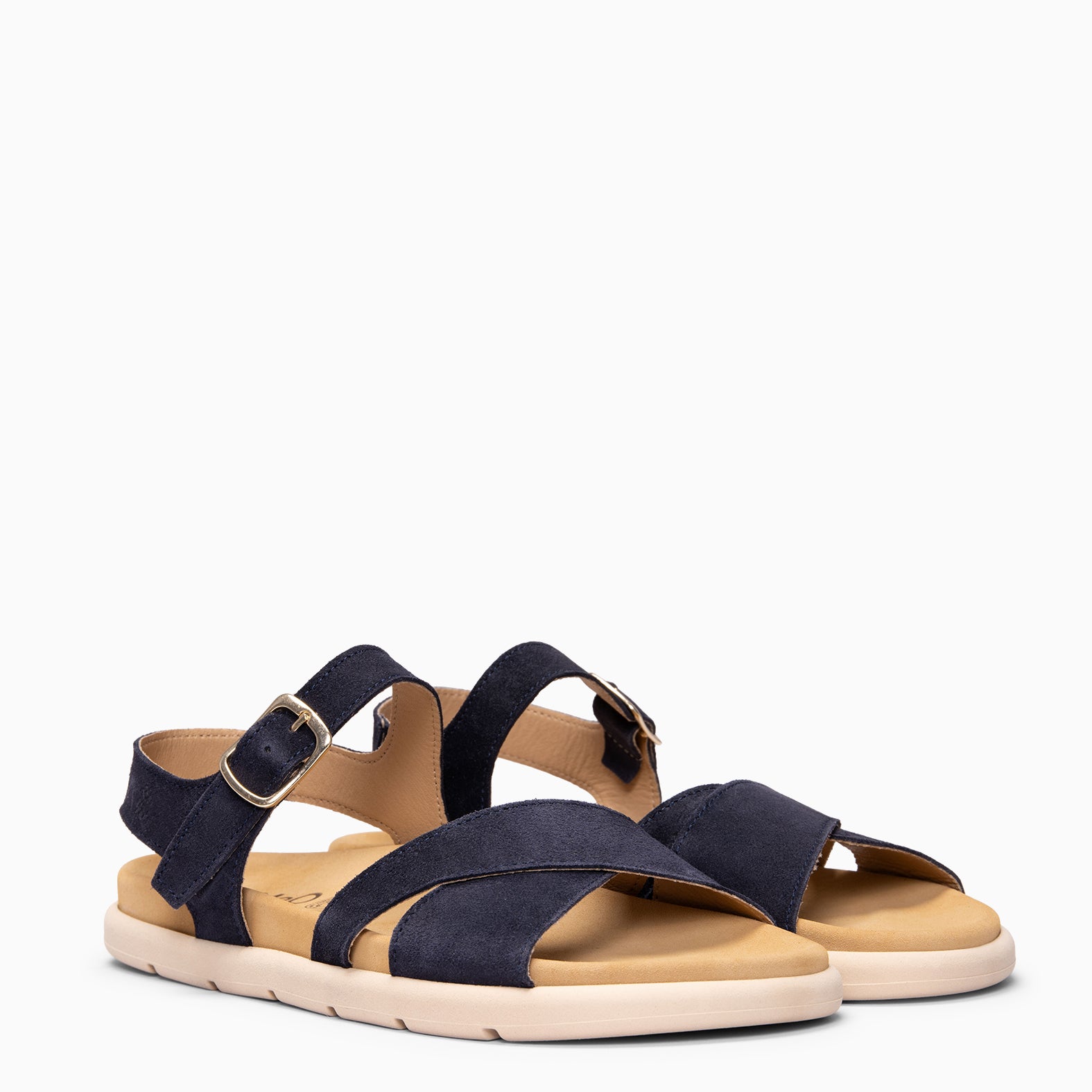 BRISA - Sandalias Baresoft de ante AZUL