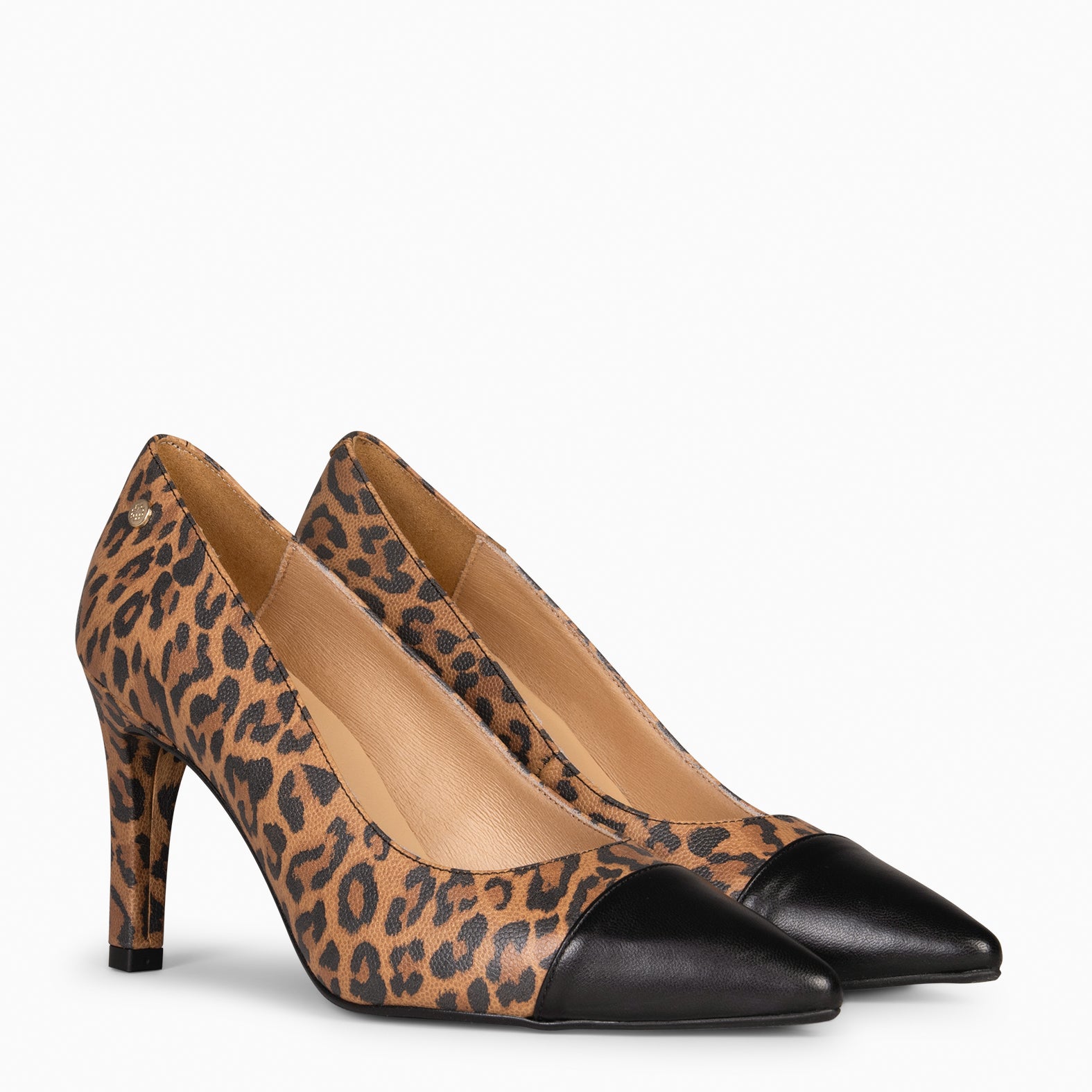 LILLY - Escarpins bicolores à talon haut LÉOPARD
