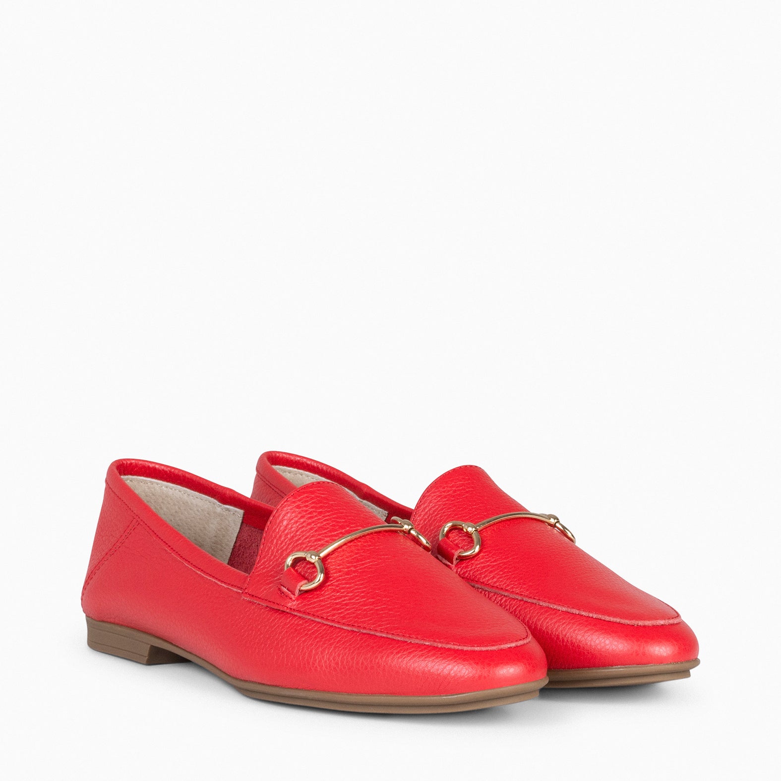 STYLE – Mocasines planos ROJO con adorno metalizado