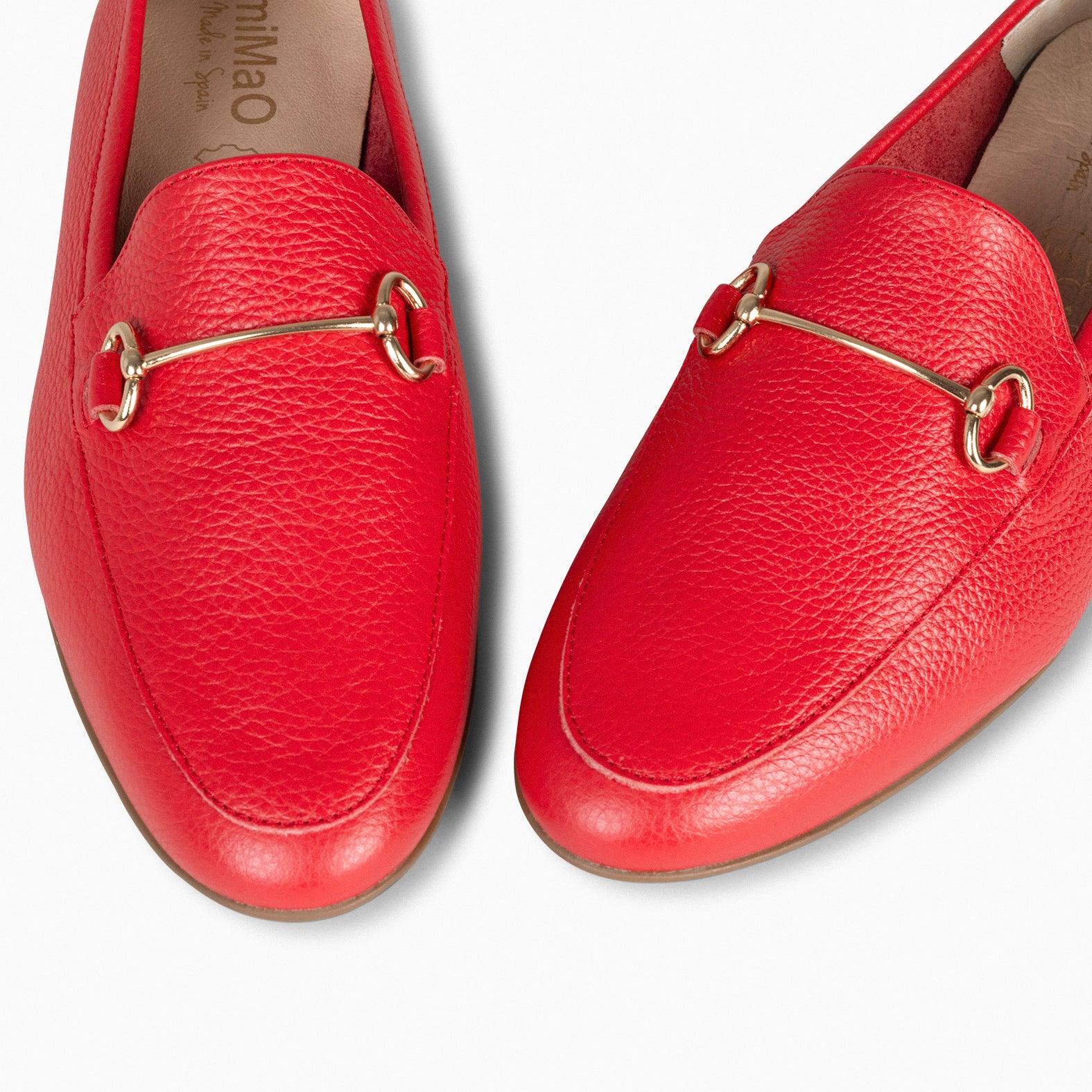 STYLE – Mocasines planos ROJO con adorno metalizado