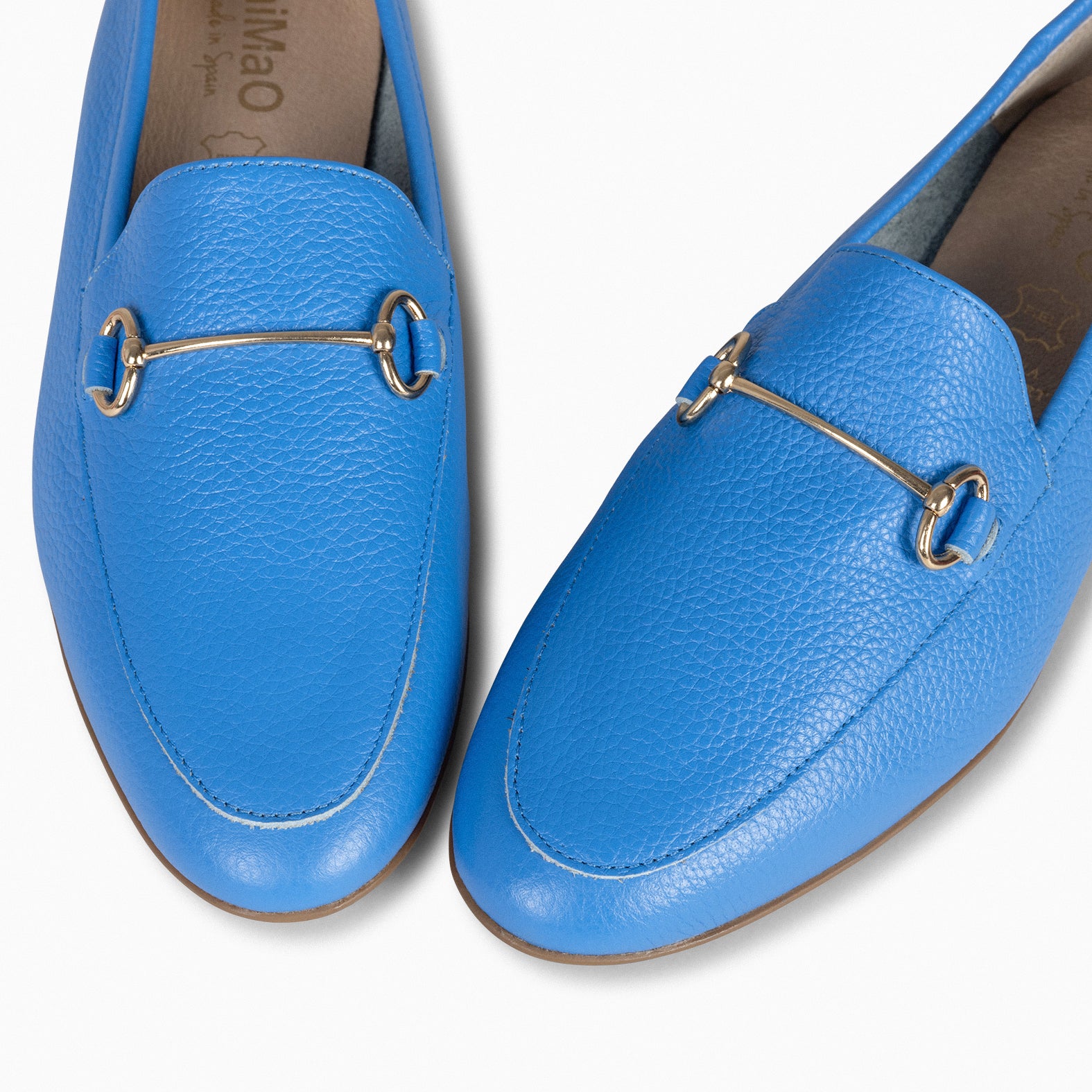 STYLE – Mocasines planos con adorno metalizado AZUL