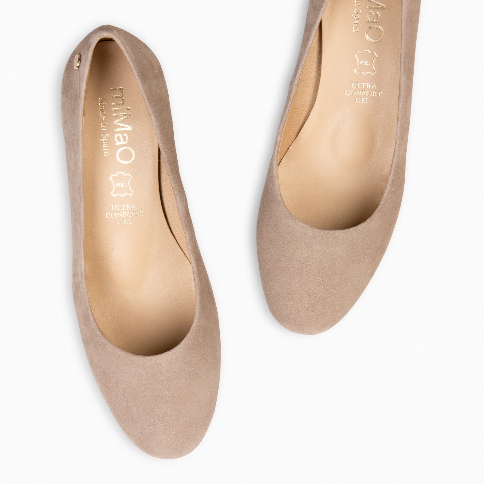 GRAN URBAN REDONDO – Zapatos de tacón medio de ante TAUPE