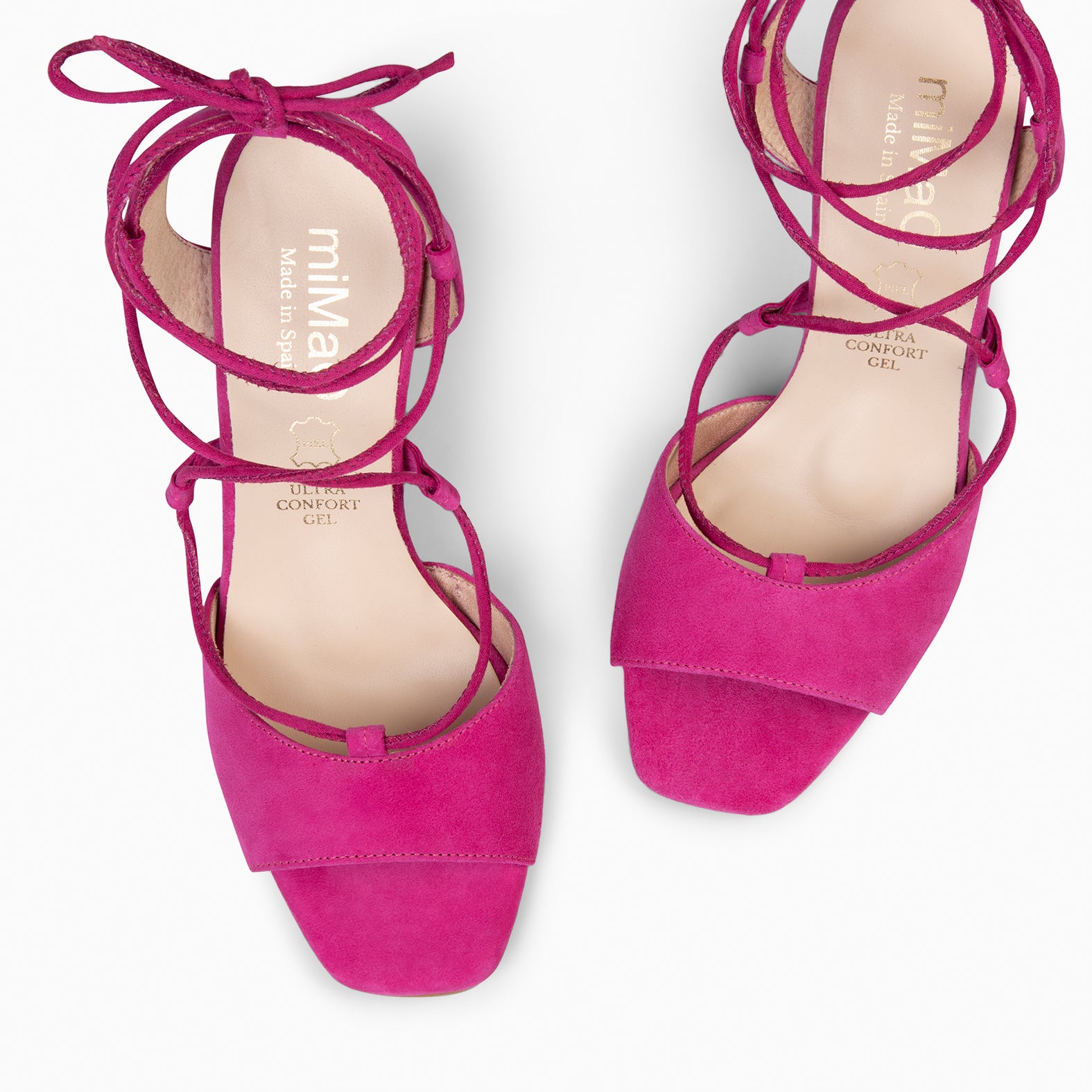 MONICA - Sandales à talon haut et laçage cheville FUCHSIA