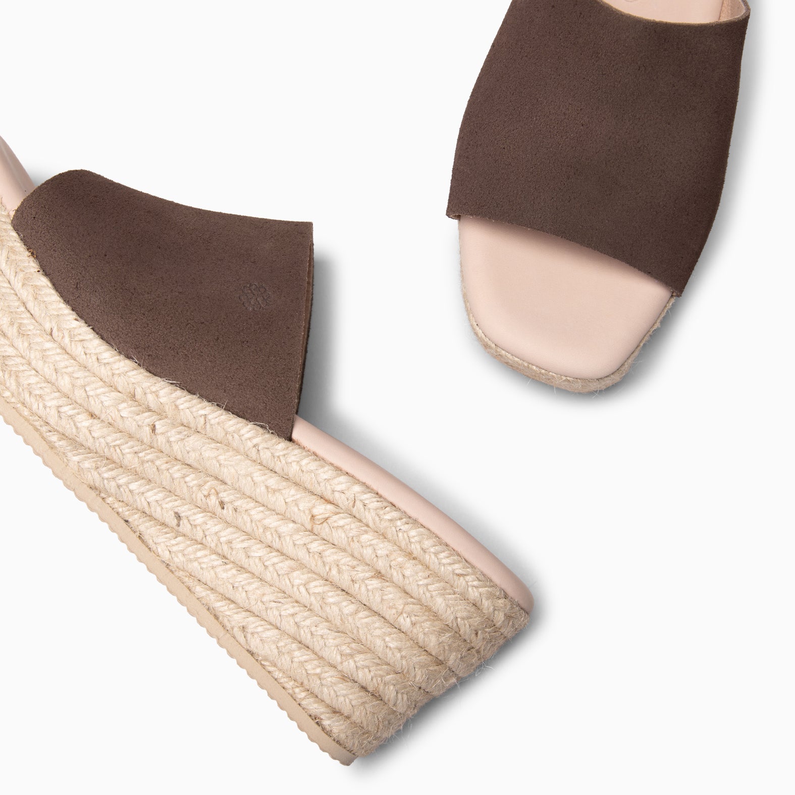 MAIRA - BROWN Wedge platform espadrilles