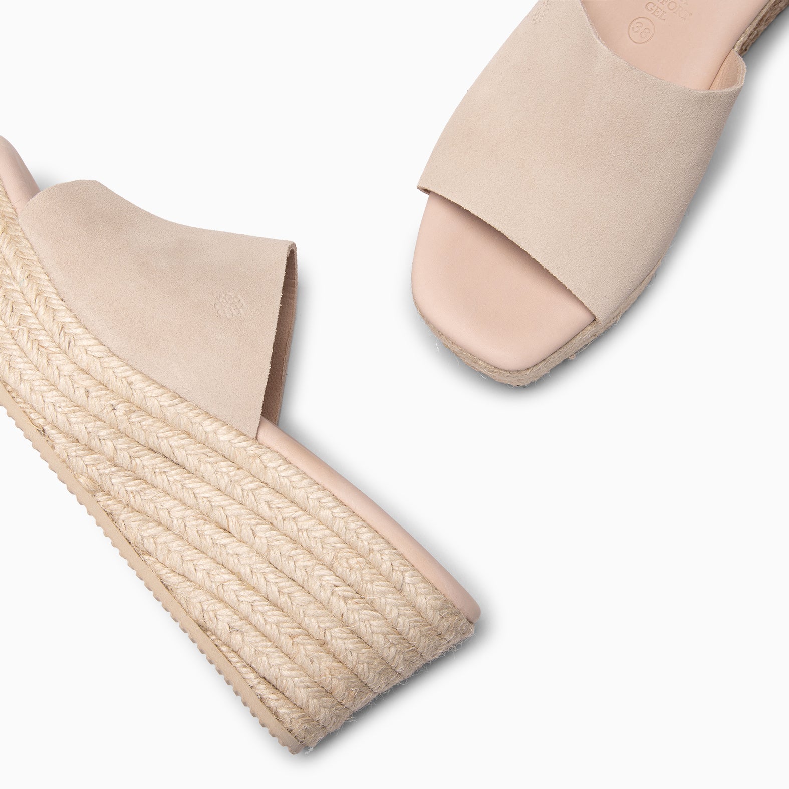 MAIRA - BEIGE Wedge platform espadrilles