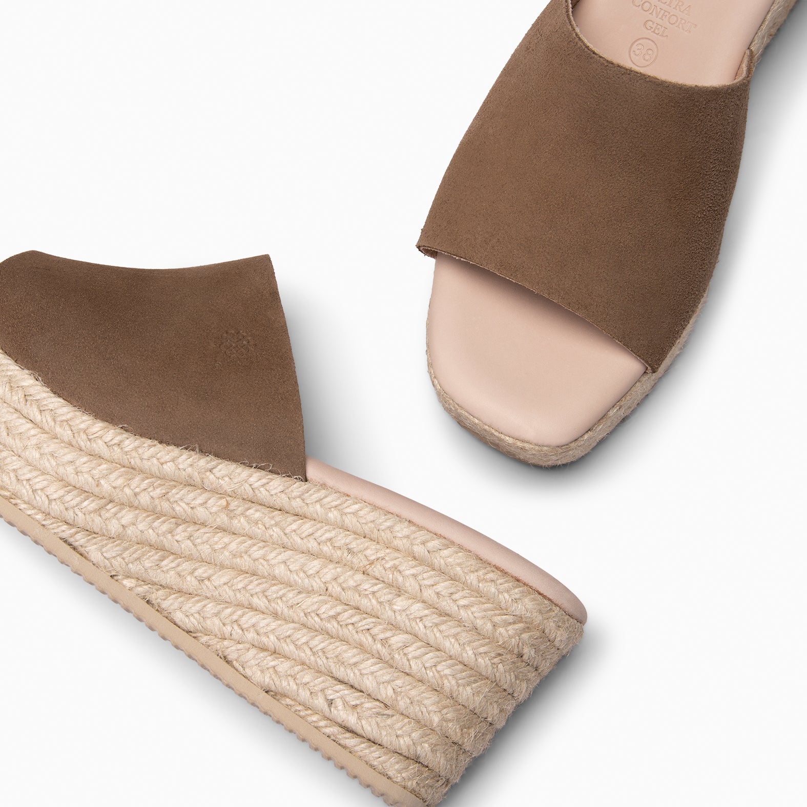 MAIRA - TAUPE Wedge platform espadrilles