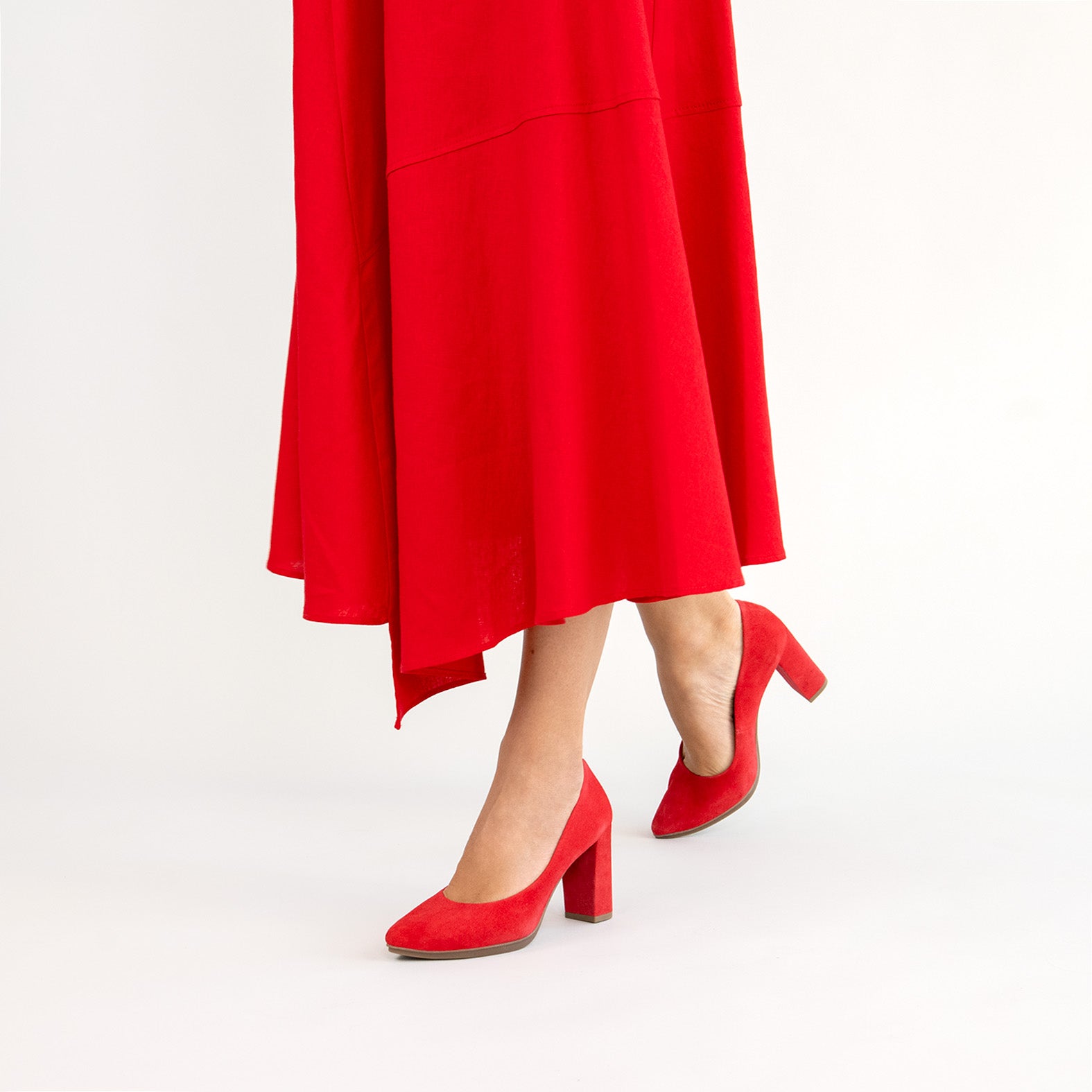 URBAN - Zapatos de tacón alto de ante ROJO