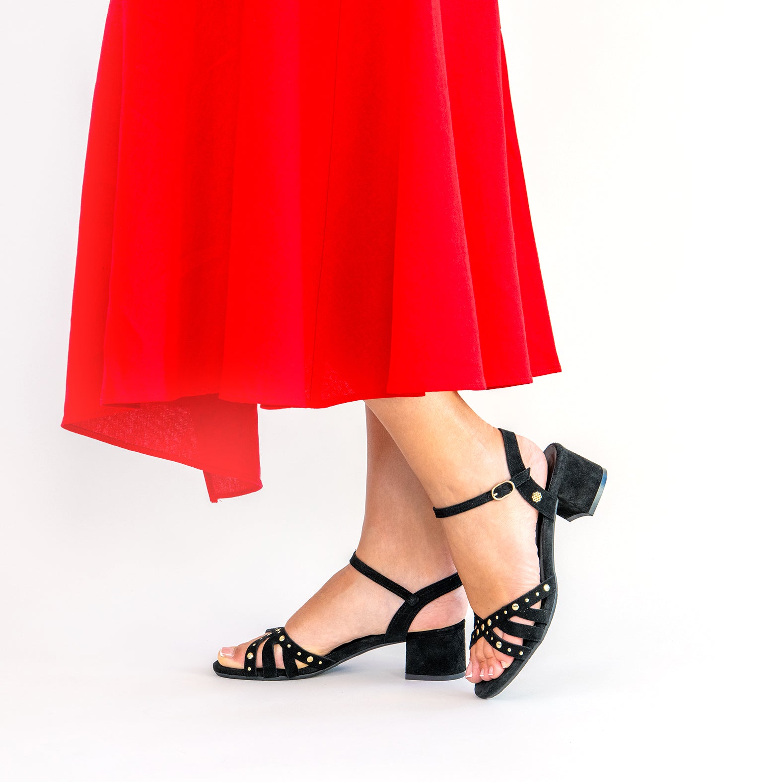 DAISY - BLACK Mid-heel sandals