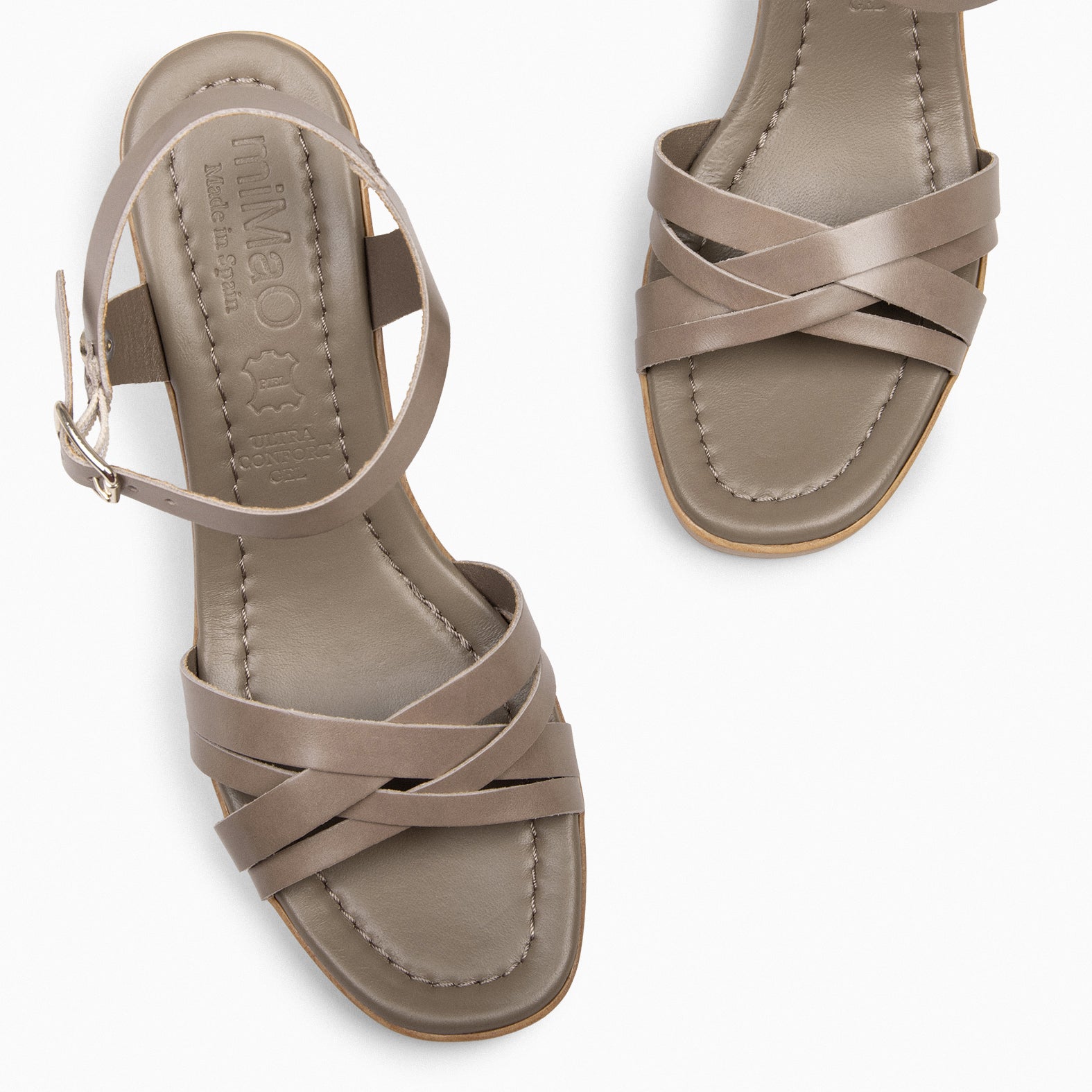 AROA - Sandales à talon haut TAUPE