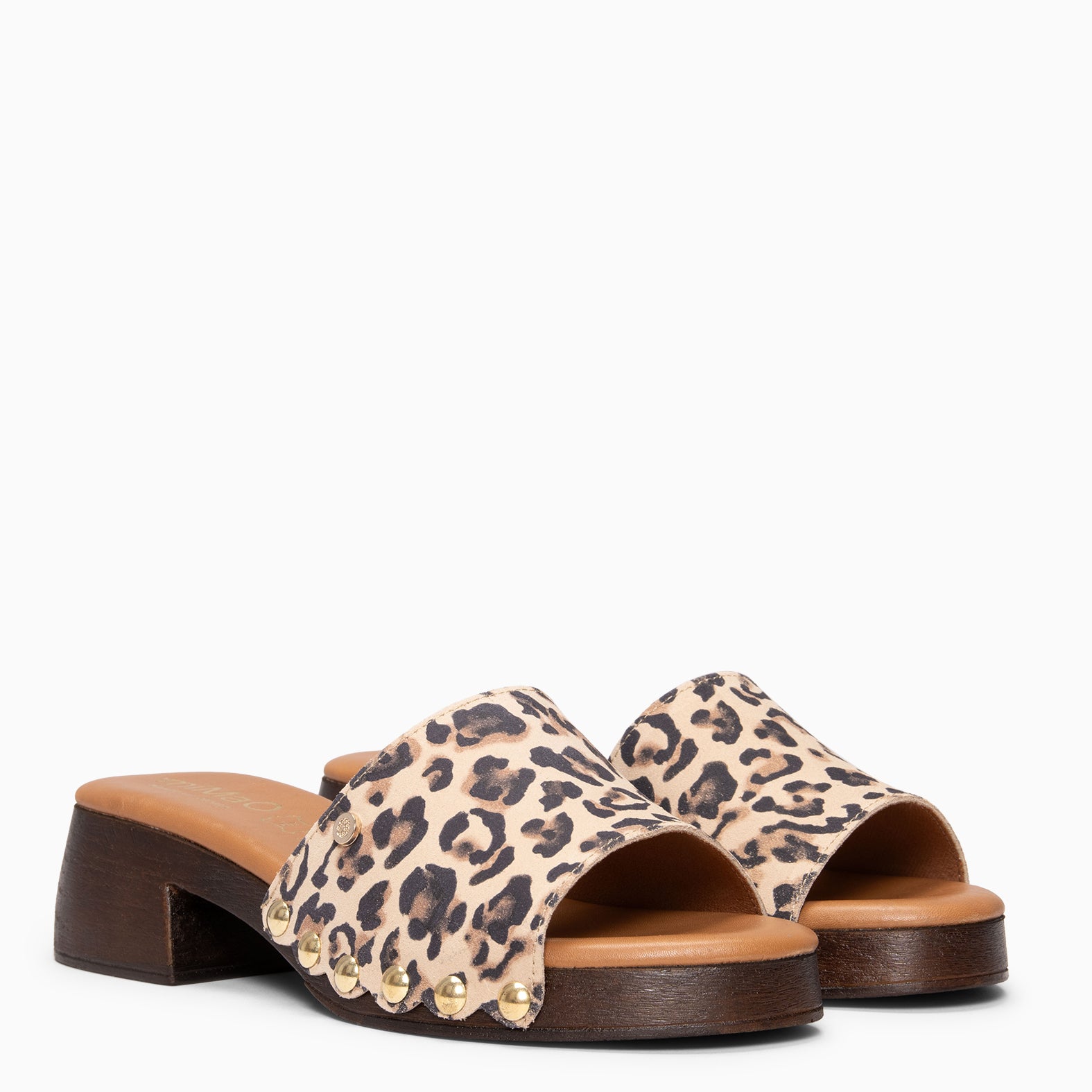 LEYA - Tamancos de salto baixo LEOPARDO