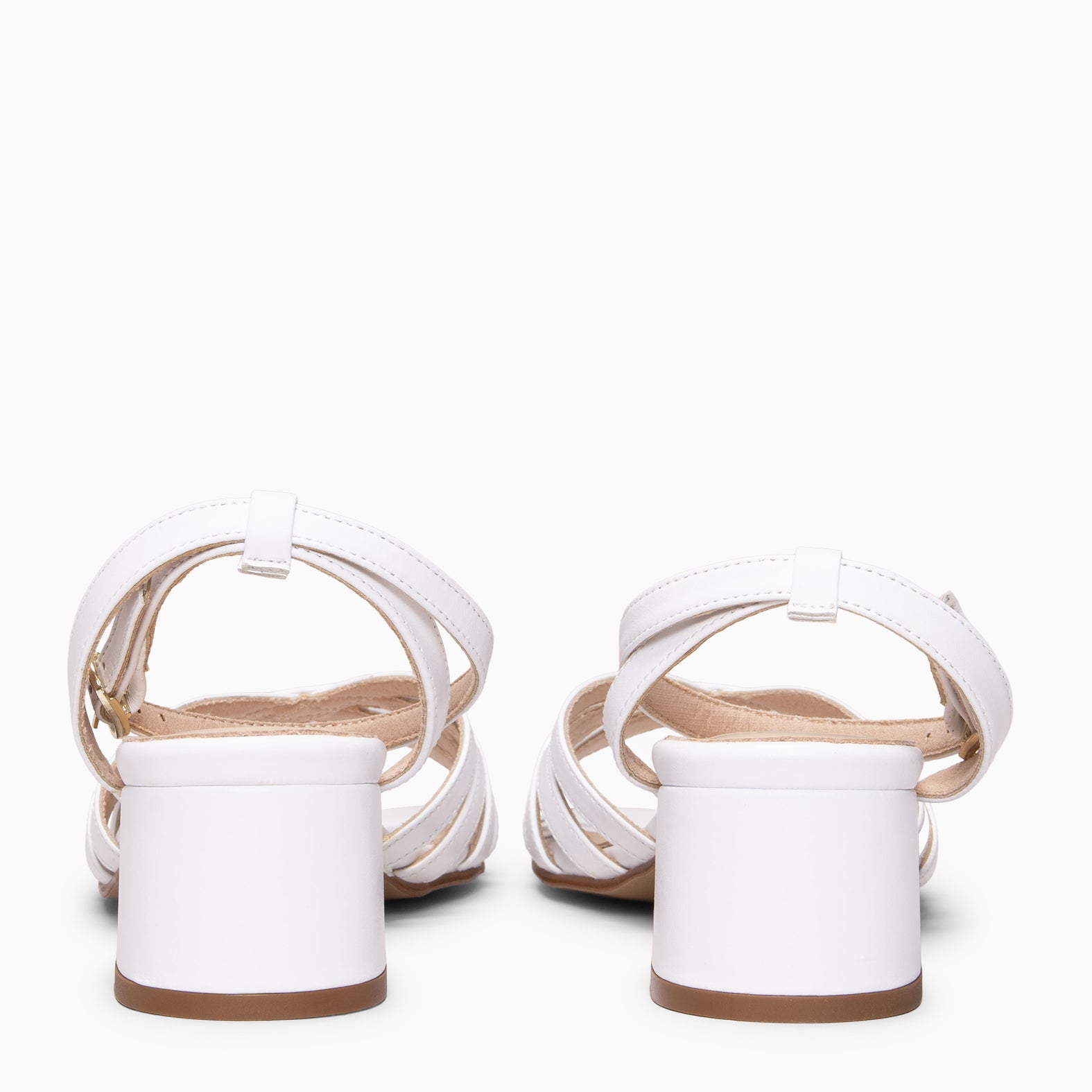 SIRA - Sandalia de tiras de tacón bajo BLANCO