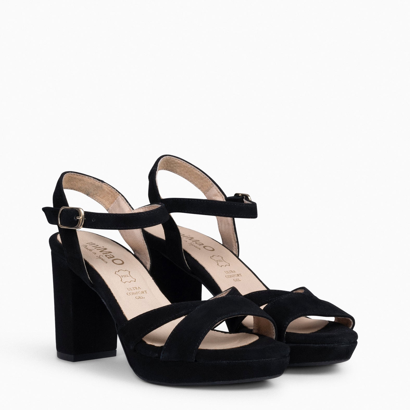 PARIS – Sandalias de fiesta con tacón alto y plataforma NEGRO - miMaO ®