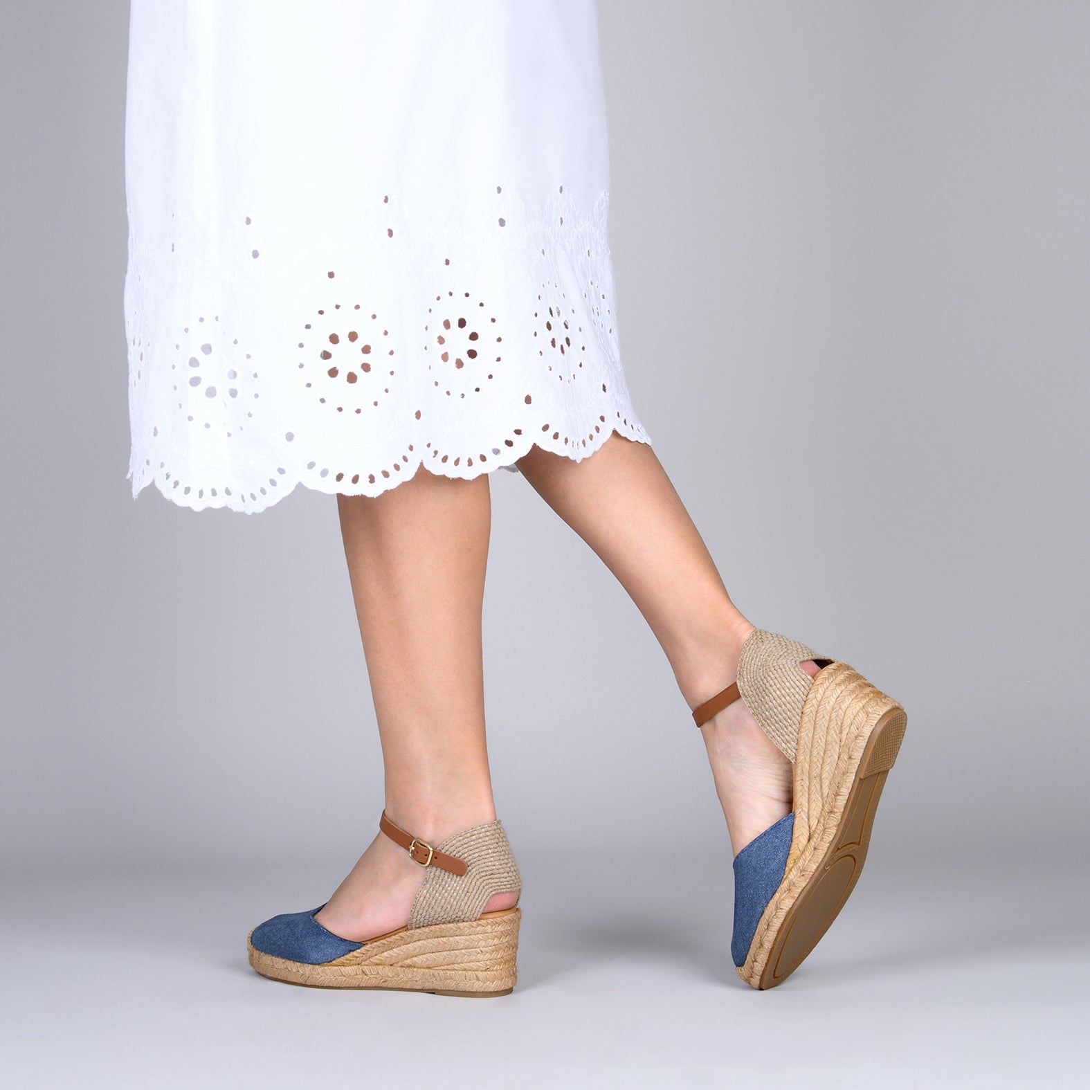 ALTEA – Espadrilles à talon compensé BLEU JEANS