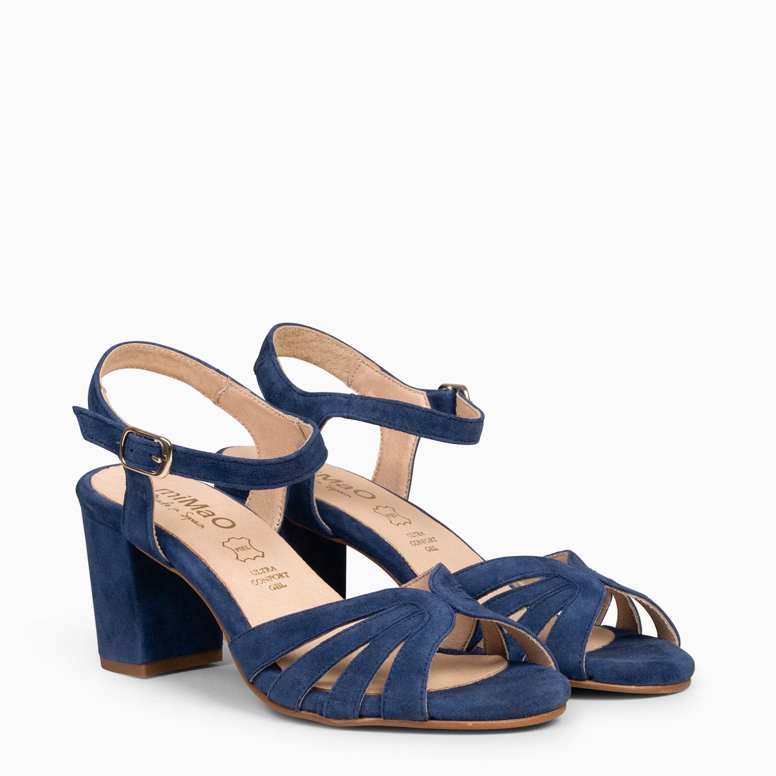 MUSE - NAVY BLOCK HEEL SANDALS