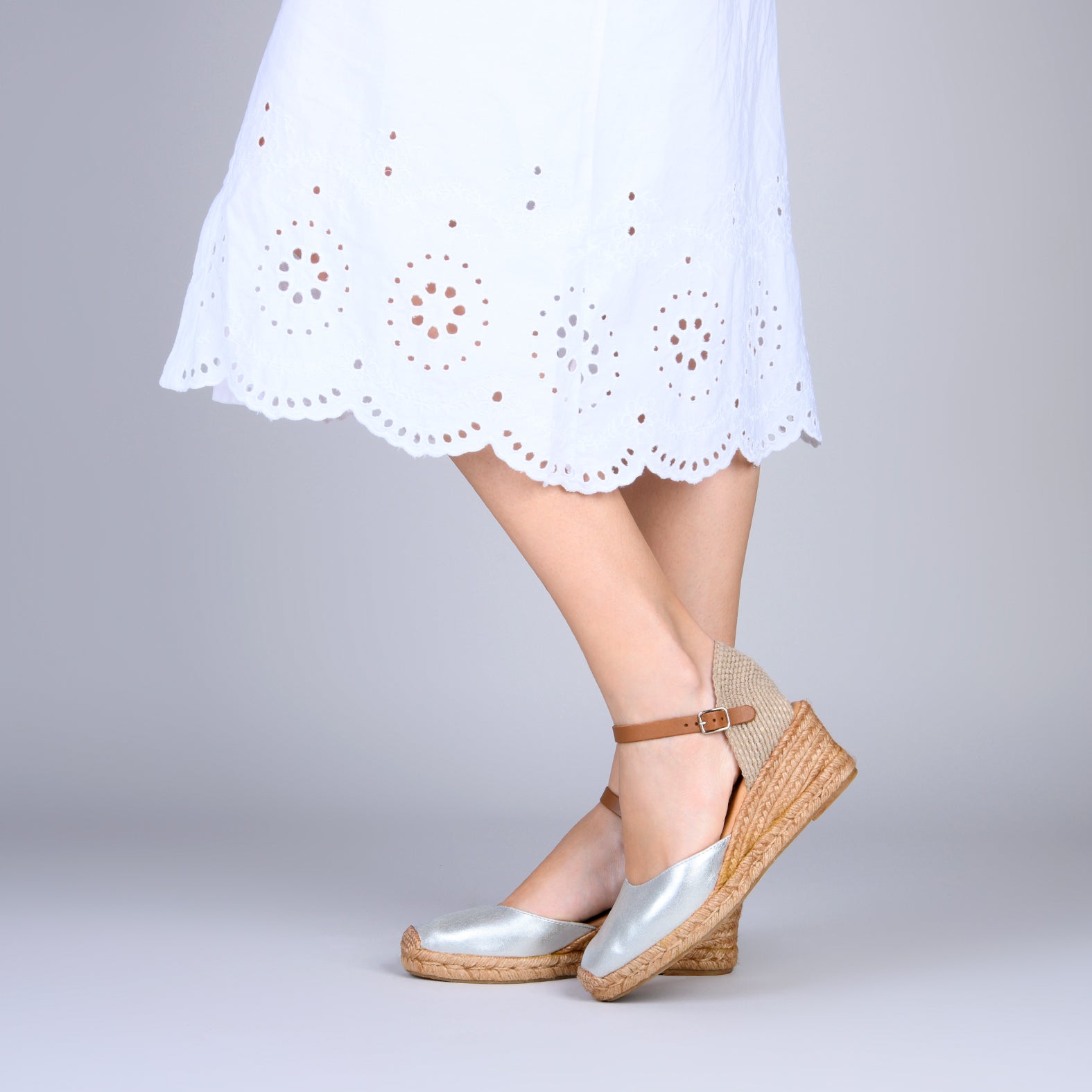 ALTEA - Cuñas de esparto bajas PLATA