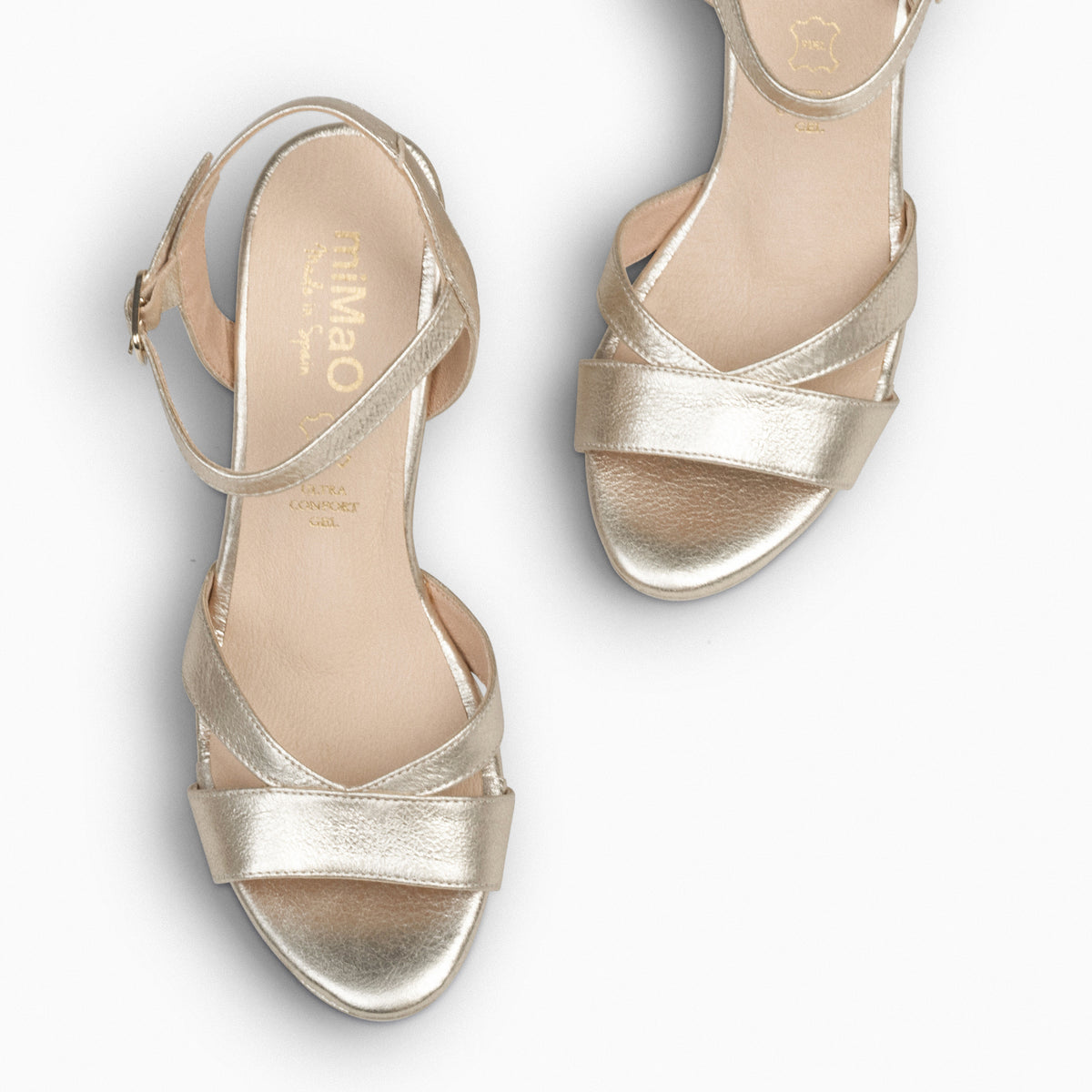 PARIS – GOLDEN high heel sandal with platform