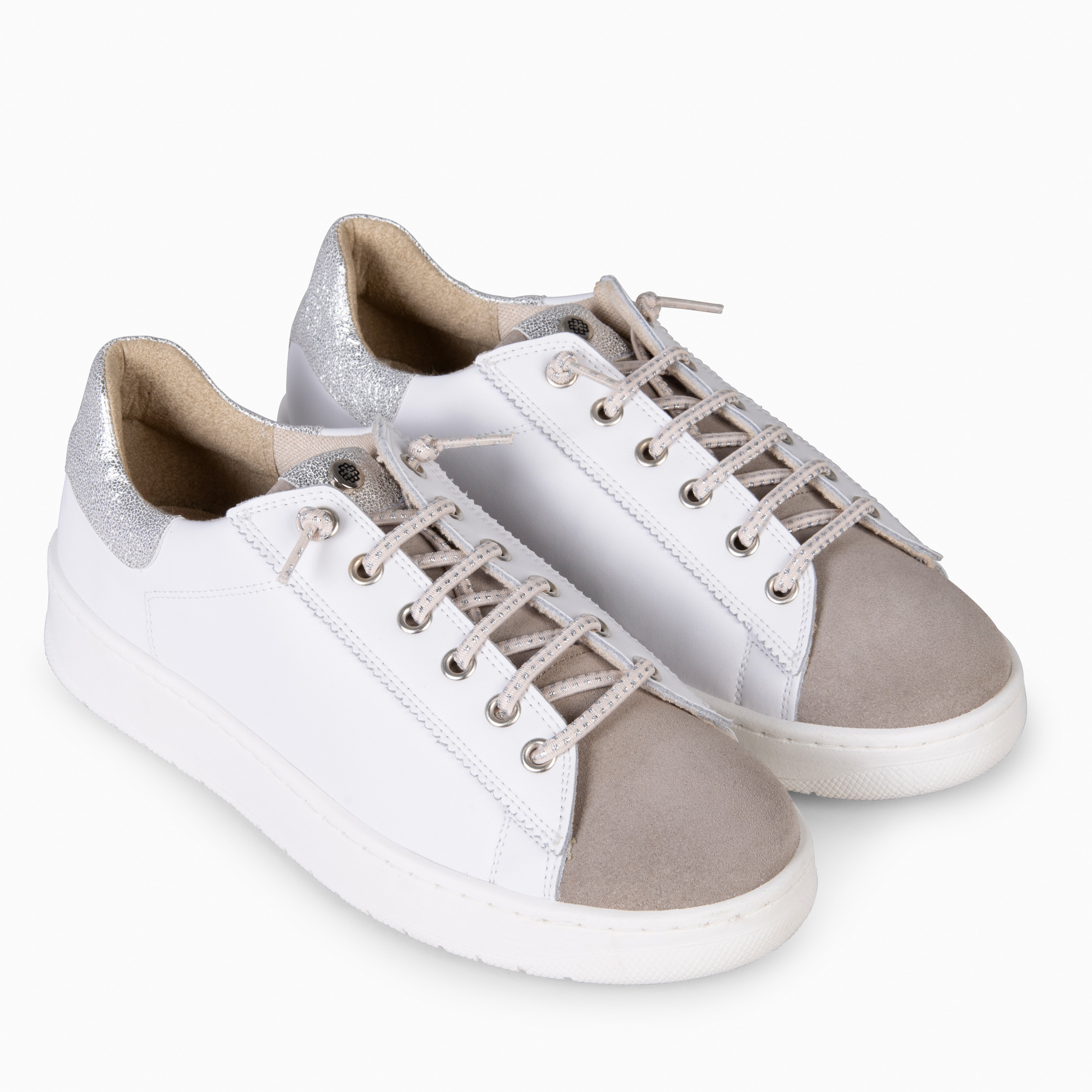 NANTES - Zapatillas Elegantes TAUPE BLANCO