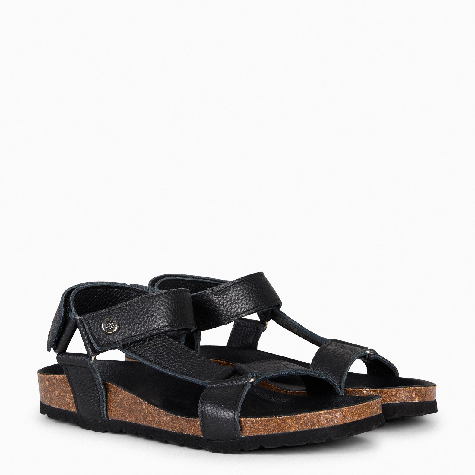 LAURA – BLACK Comfortable Flat sandals