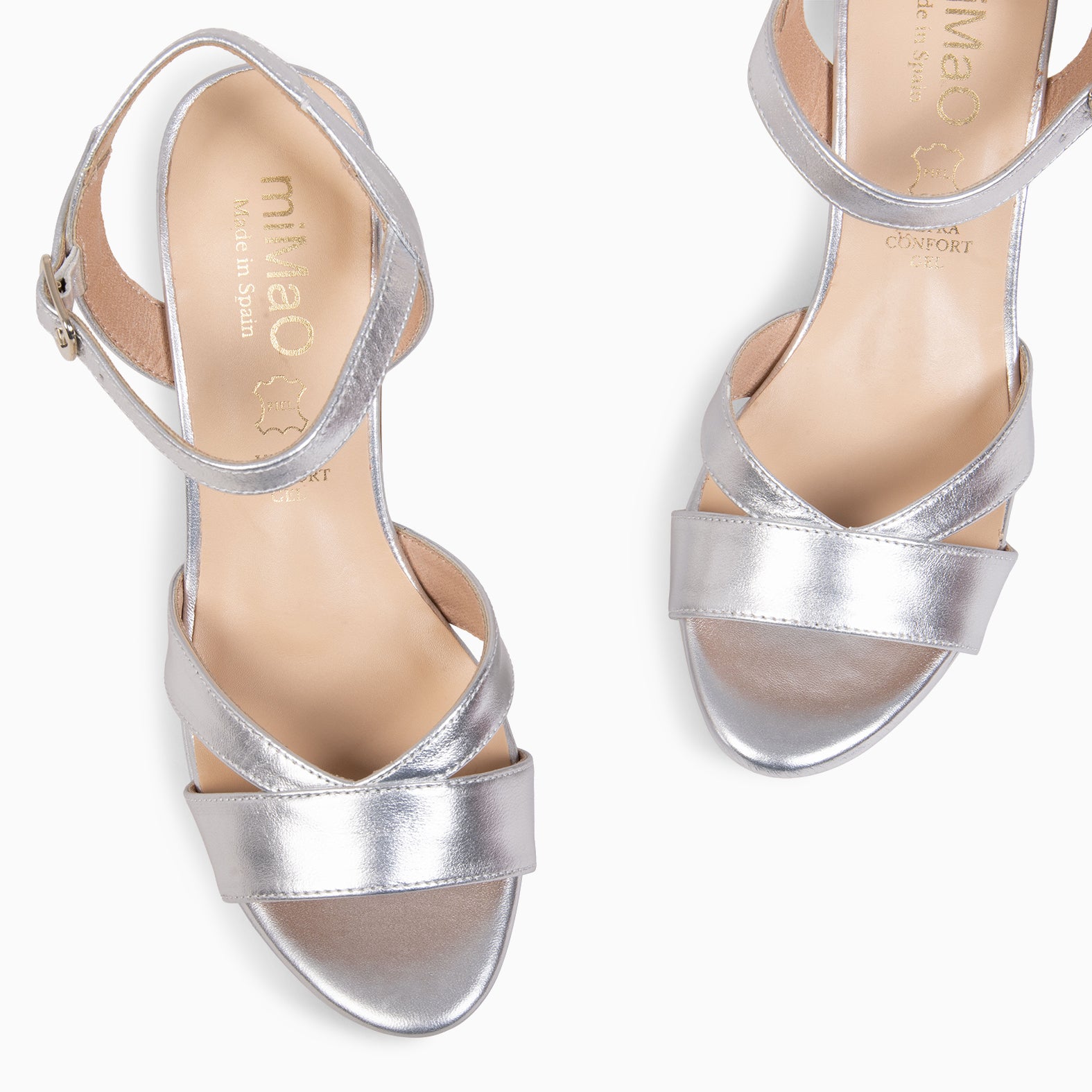 PARIS - Sandalias de fiesta con tacón alto y plataforma PLATEADO - miMaO ®