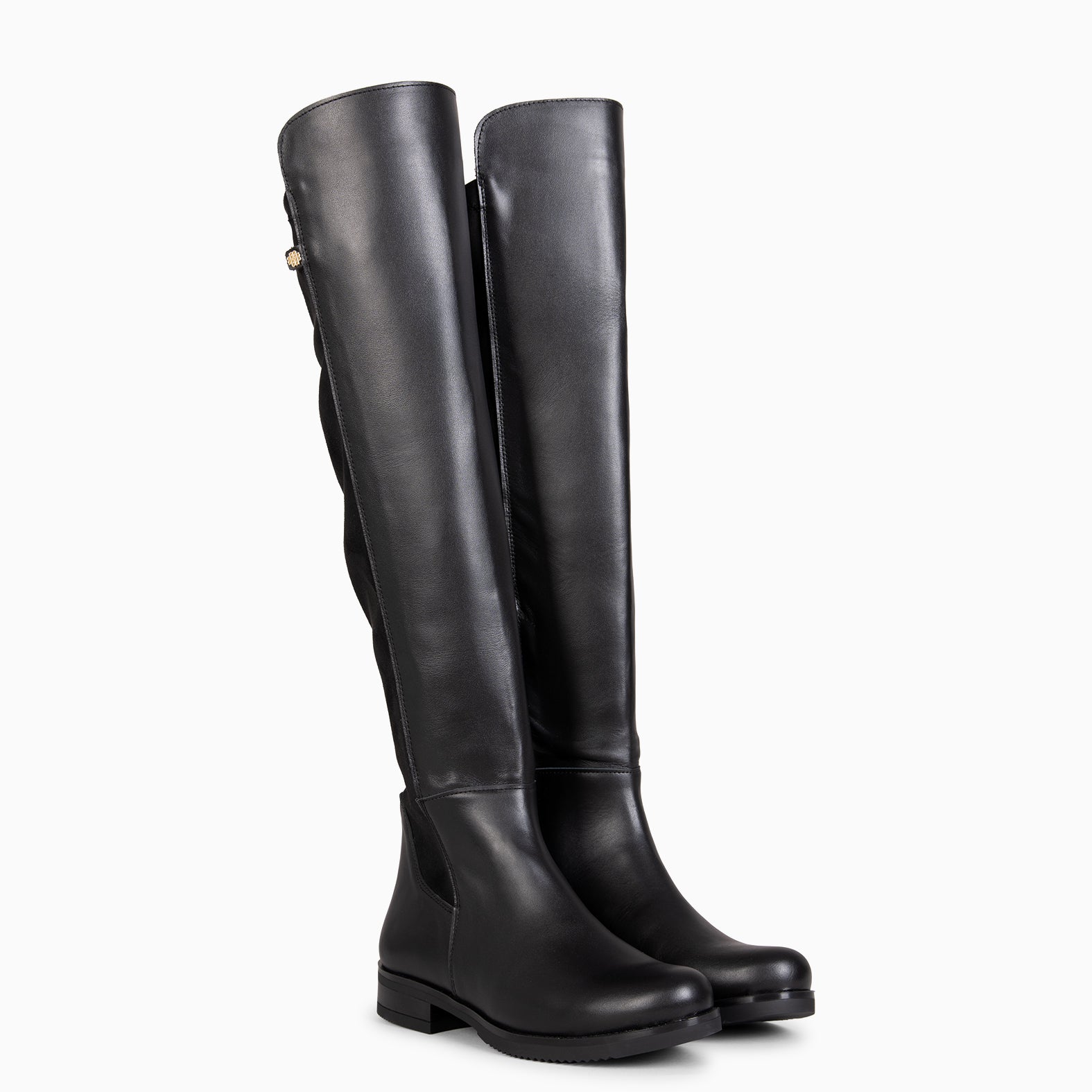 LIA - Bota alta de piel NEGRO