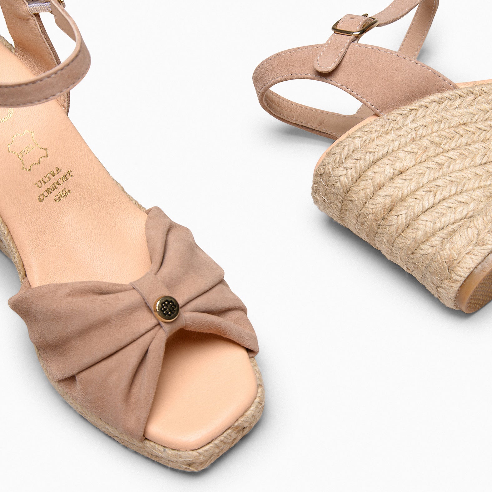 MIRASOL – NUDE high wedge espadrilles