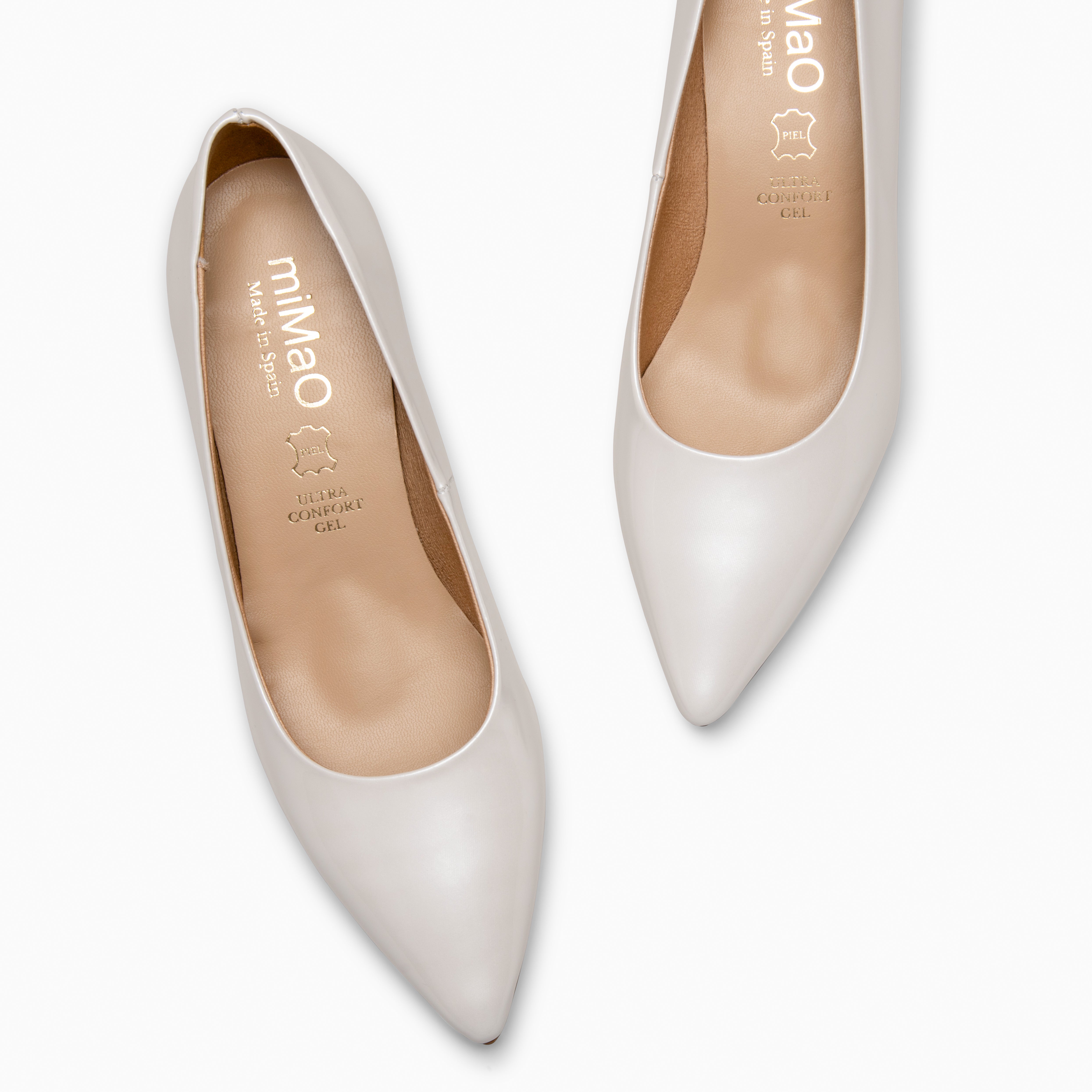 URBAN KITTEN – NACRE NAPPA LEATHER KITTEN HEELS