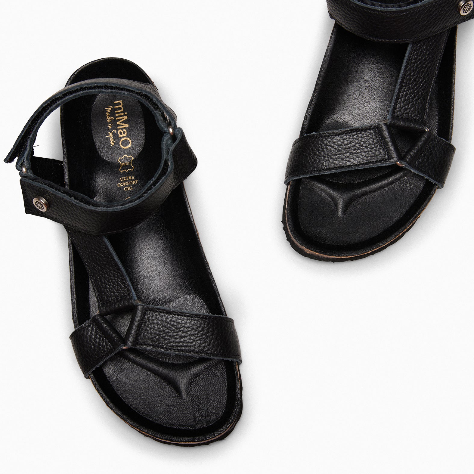 LAURA – BLACK Comfortable Flat sandals