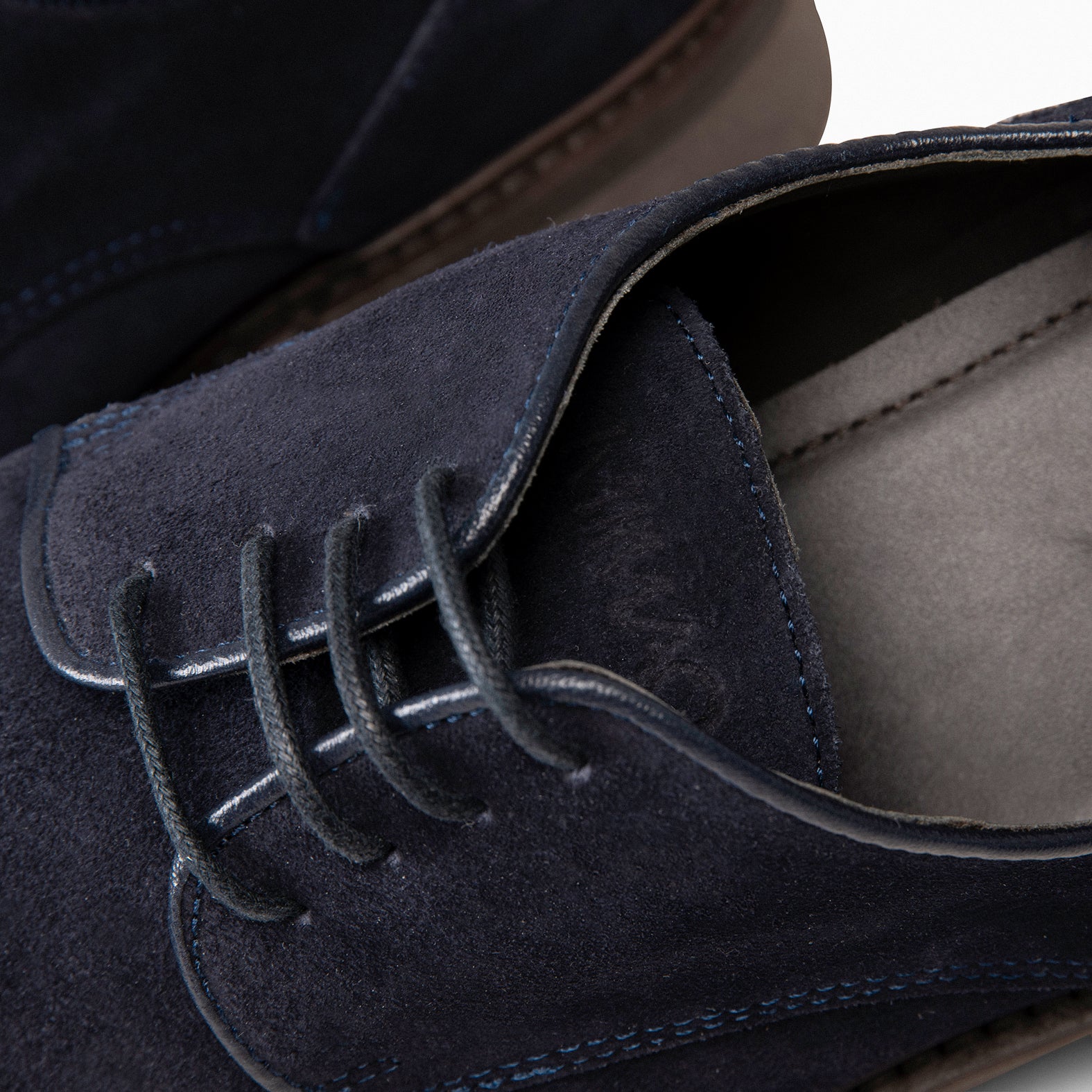 ALONSO – Chaussures à lacets en daim BLEU MARINE pour homme