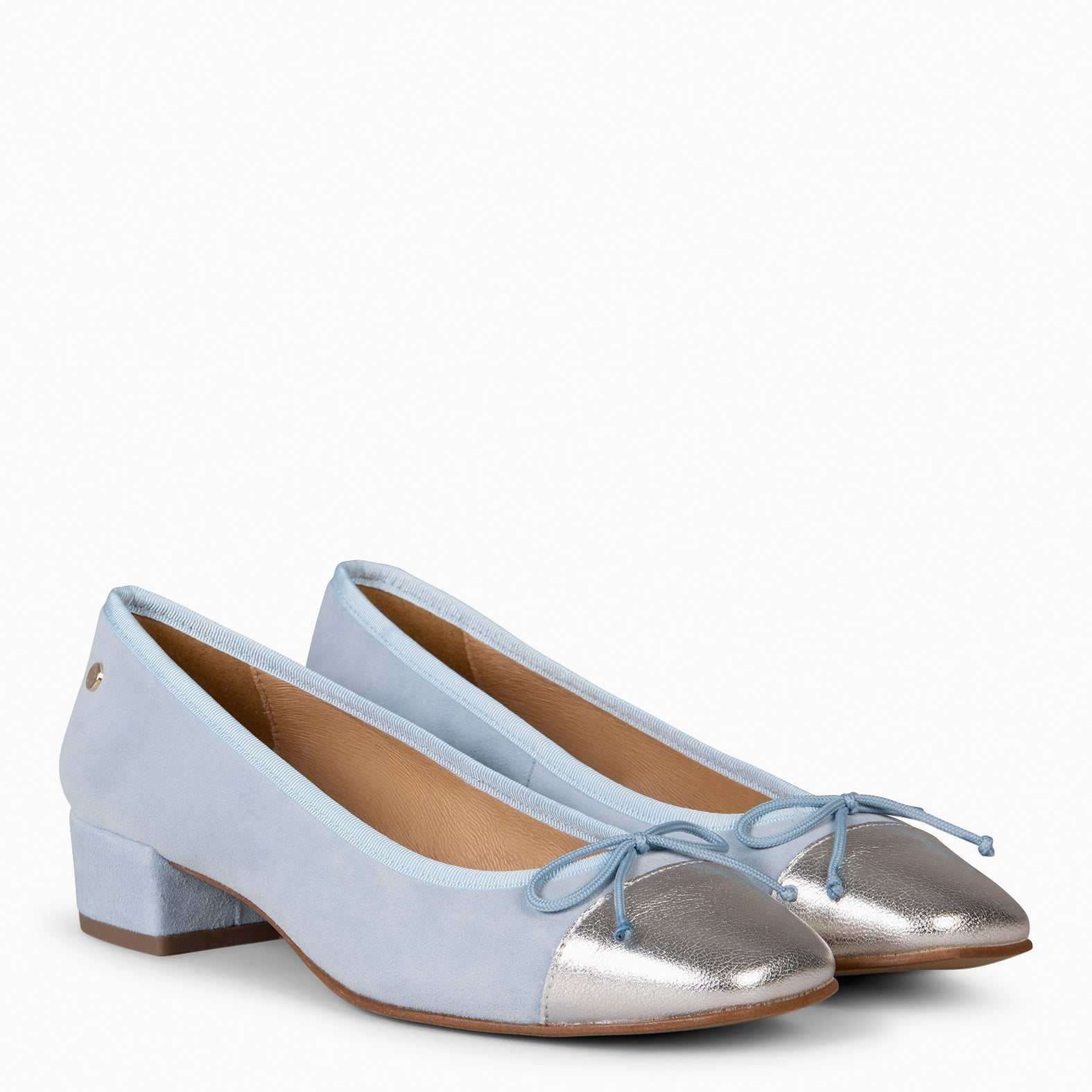 GLAMOUR - BLUE LIGHT BALLERINA WITH LOW HEEL