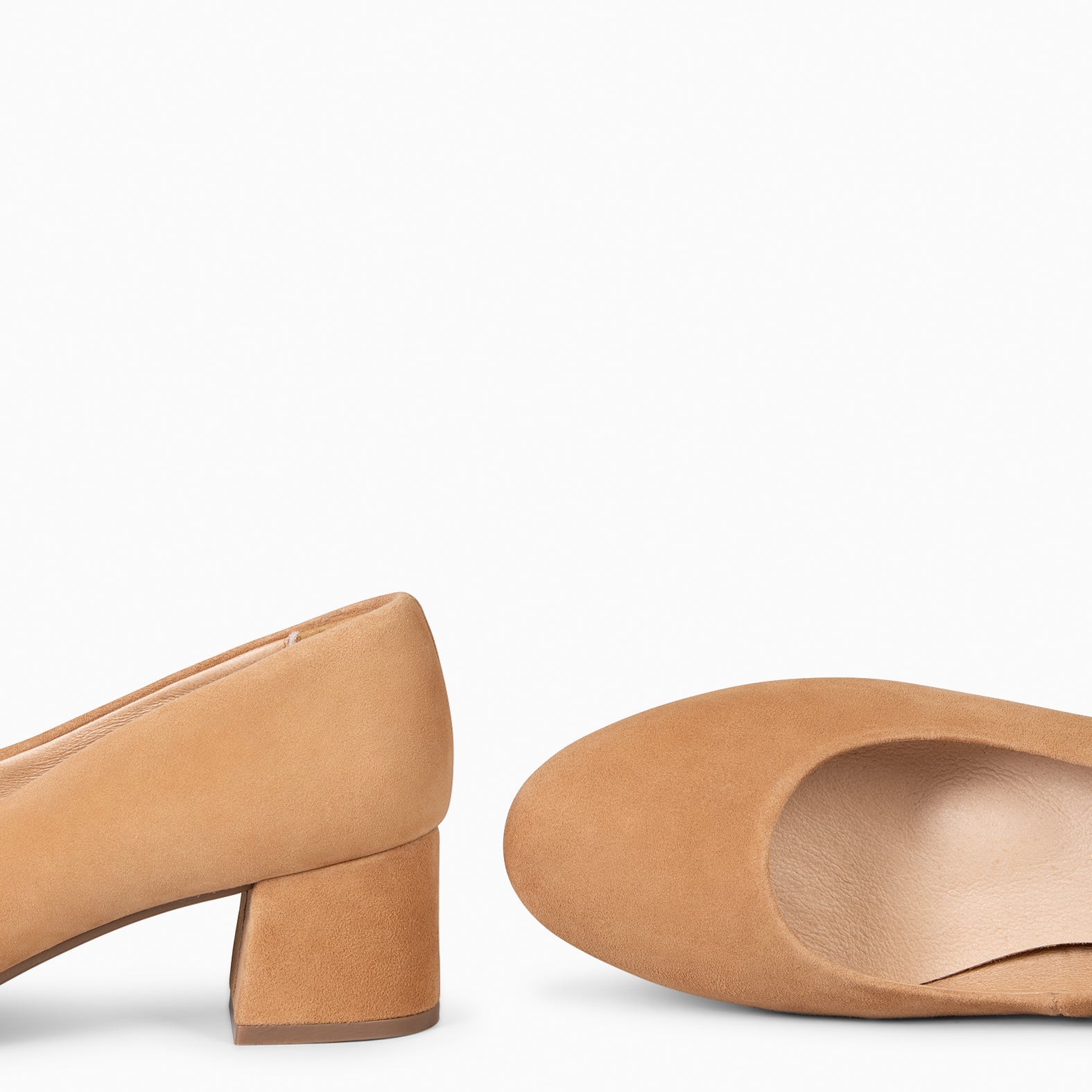 URBAN REDONDO - Zapatos de tacón bajo de ante CAMEL - miMaO ®